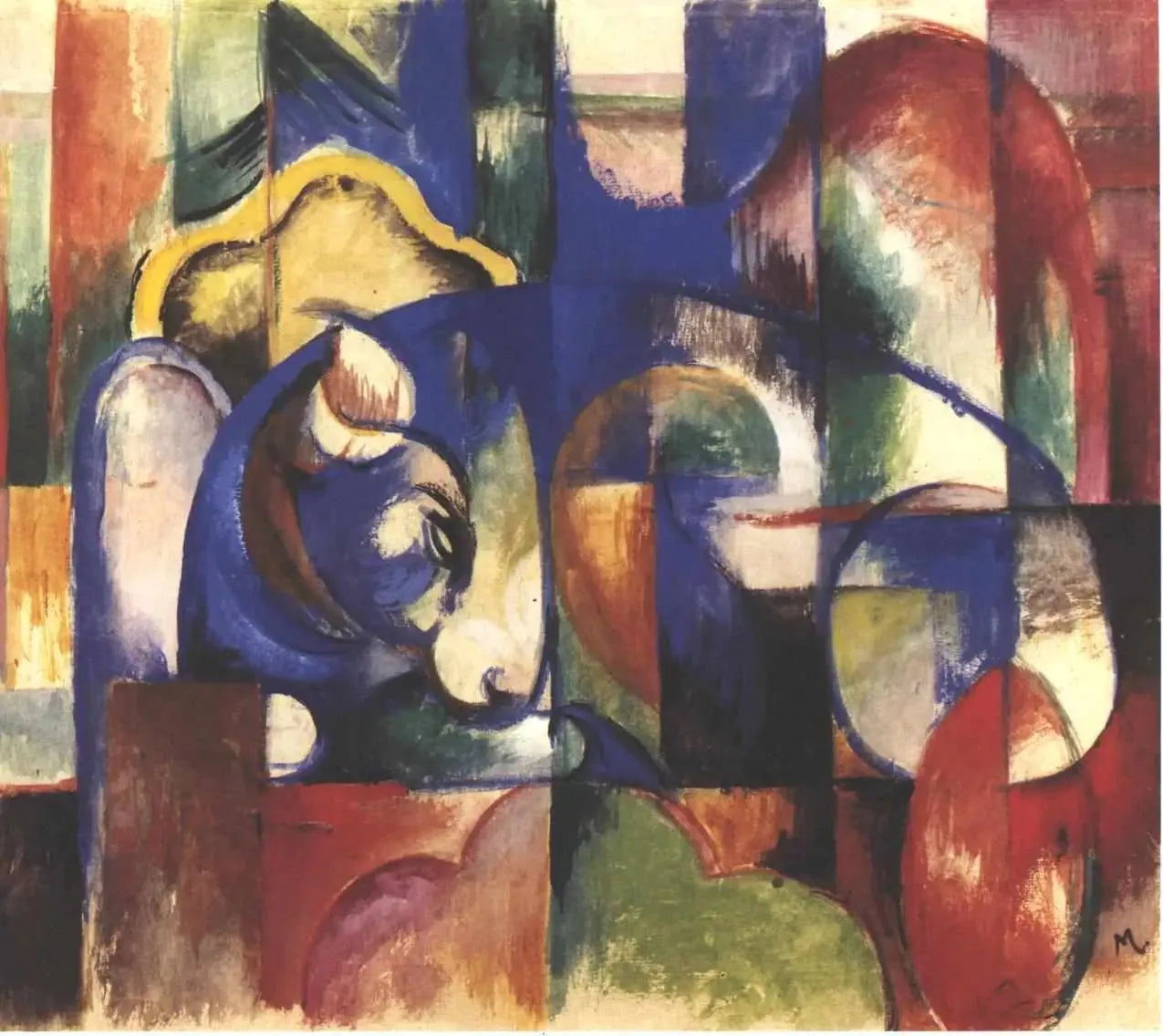 Taureau menteur - Franz Marc image 1 reproduction réalisée par Alpha Reproduction
