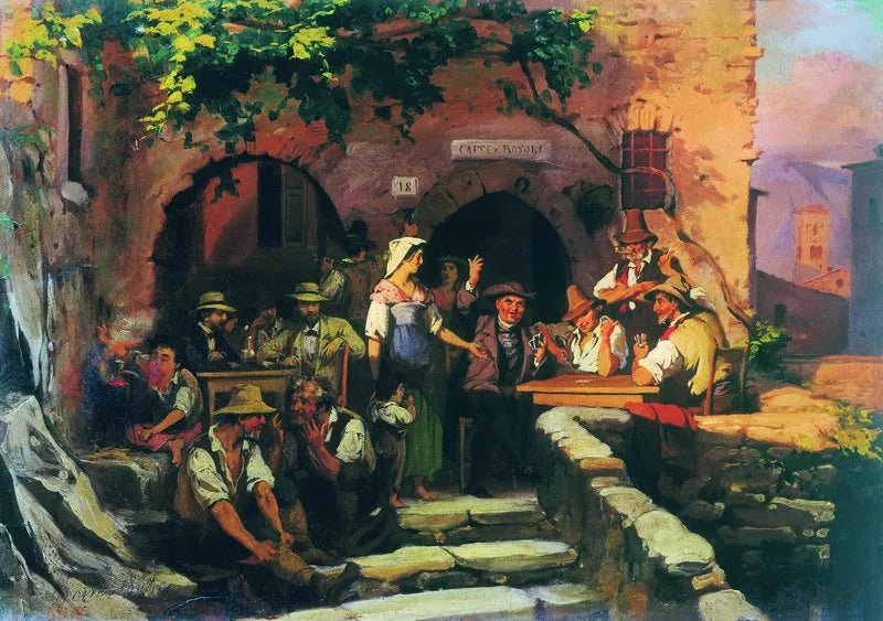 Taverne italienne - Fyodor Bronnikov image 1 reproduction artisanale de tableau