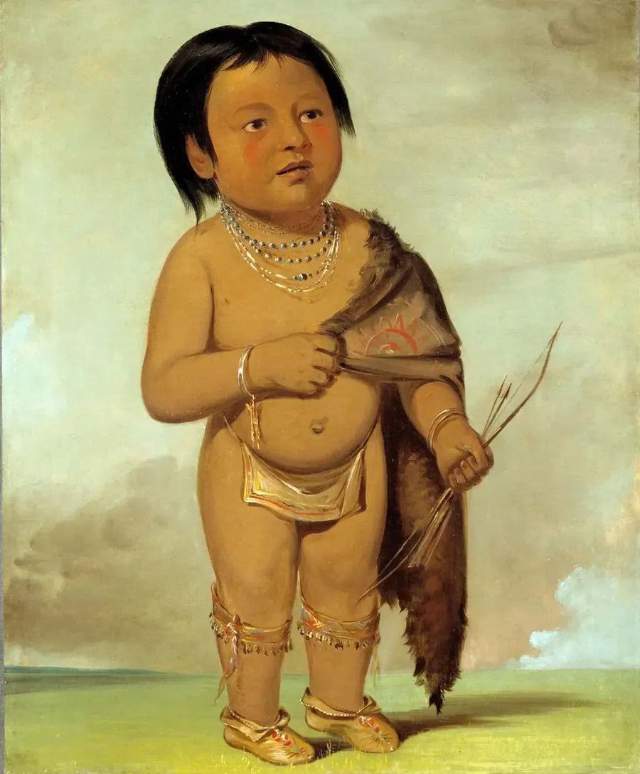 Tcha-aés-ka-ding, petit-fils de Buffalo Bull's Back Fat - George Catlin