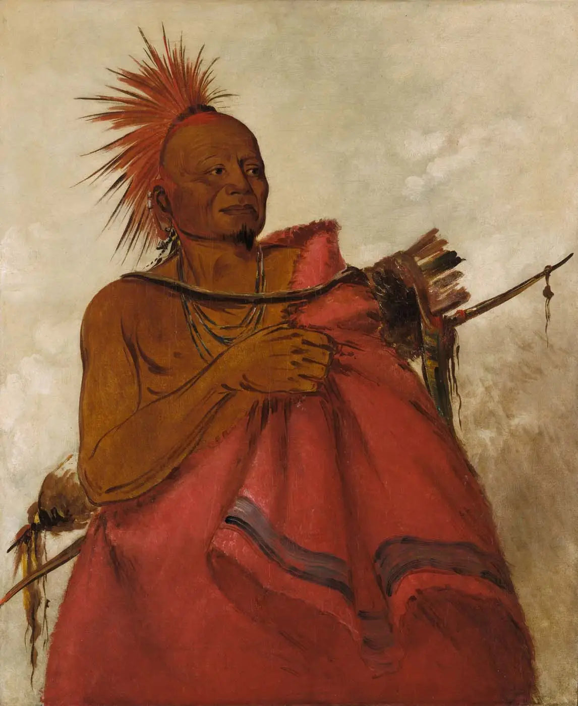 Tcha-tó-ga, Buffle fou, meurtrier de deux hommes blancs - George Catlin image 1 reproduction artisanale de tableau