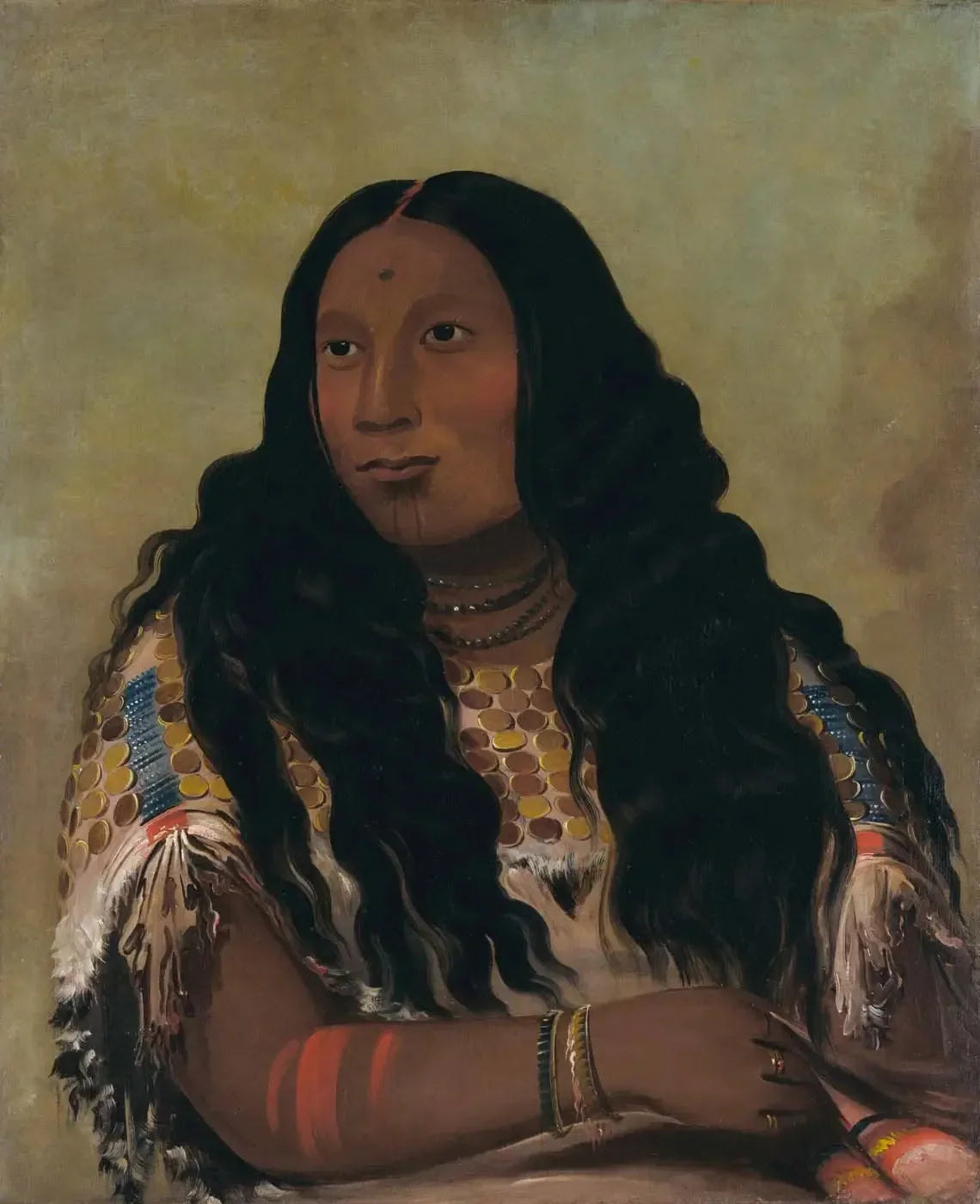 Tchón-su-móns-ka, Banc de Sable, épouse du commerçant François Chardon - George Catlin image 1 reproduction réalisée par Alpha Reproduction