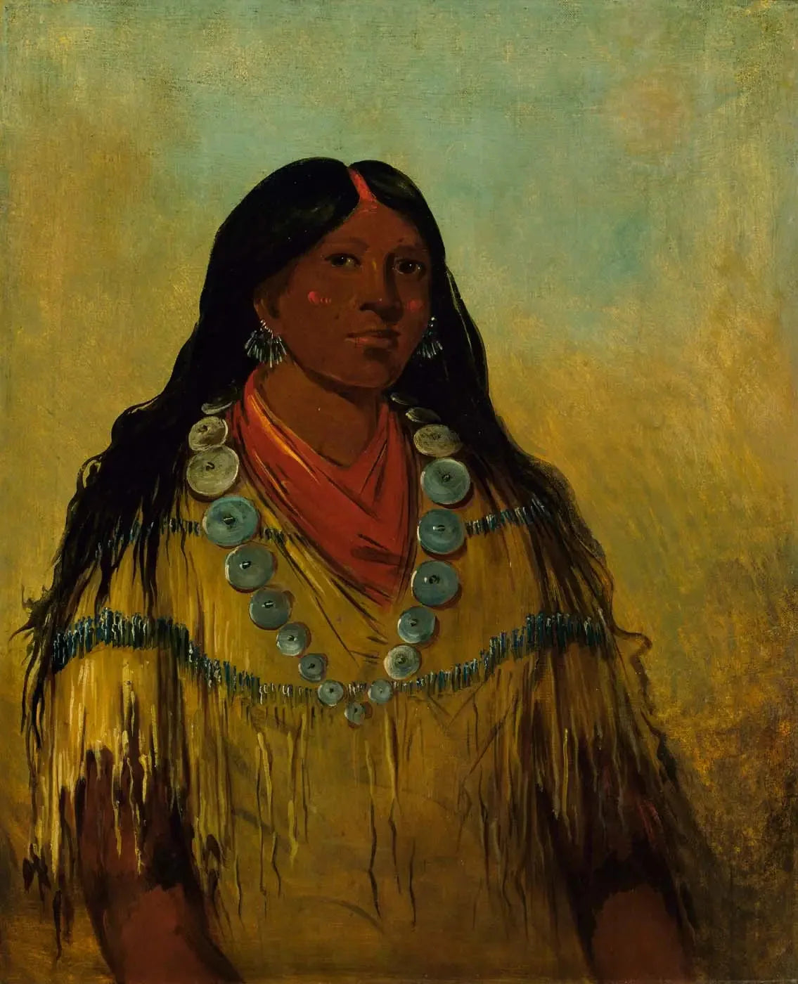 Tchow-ee-pút-o-kaw, une femme - George Catlin image 1 copie de tableau peinte à la main