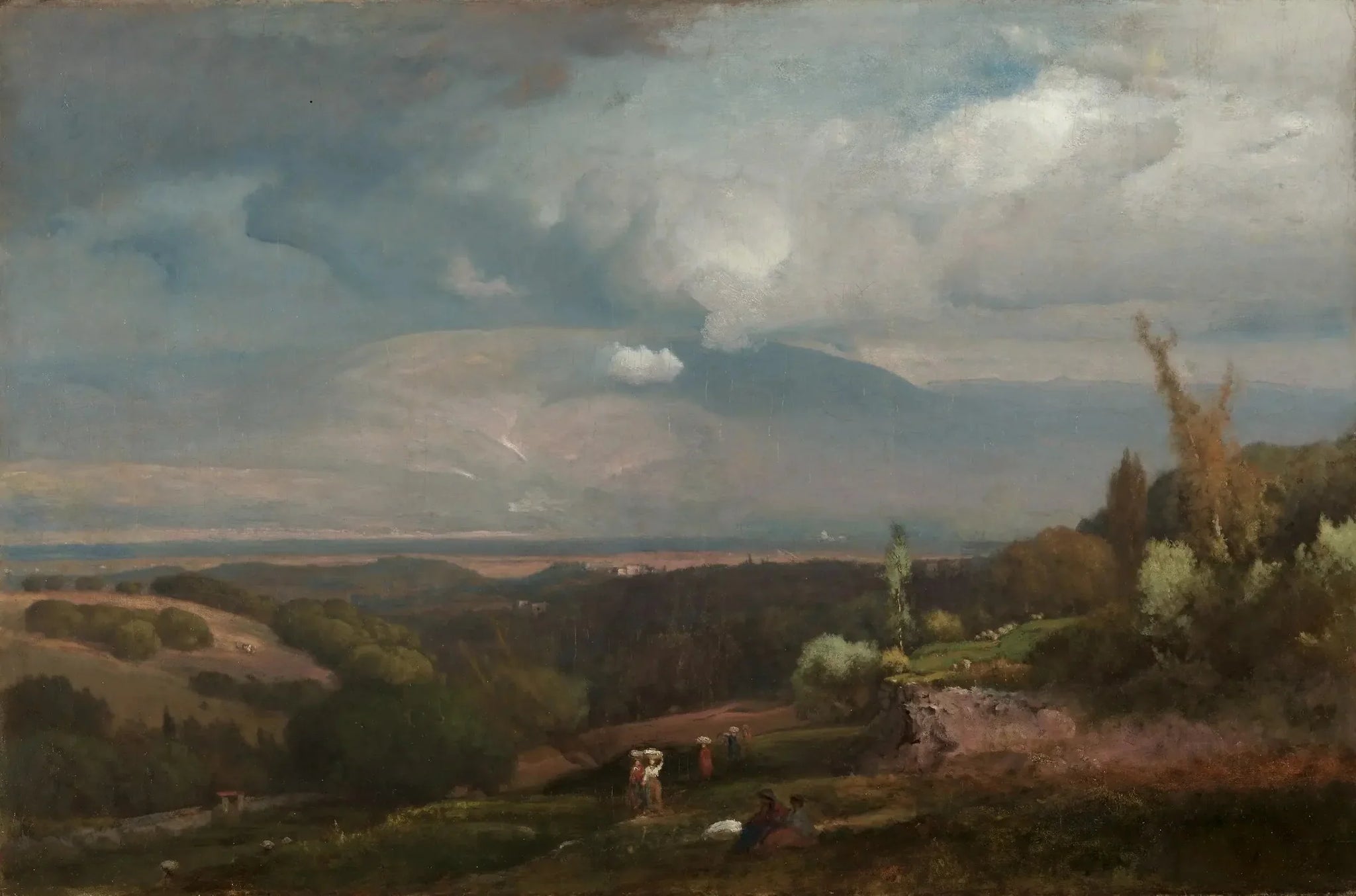 Tempête approchant des collines d'Alban - George Inness image 1 copie de tableau peinte à la main