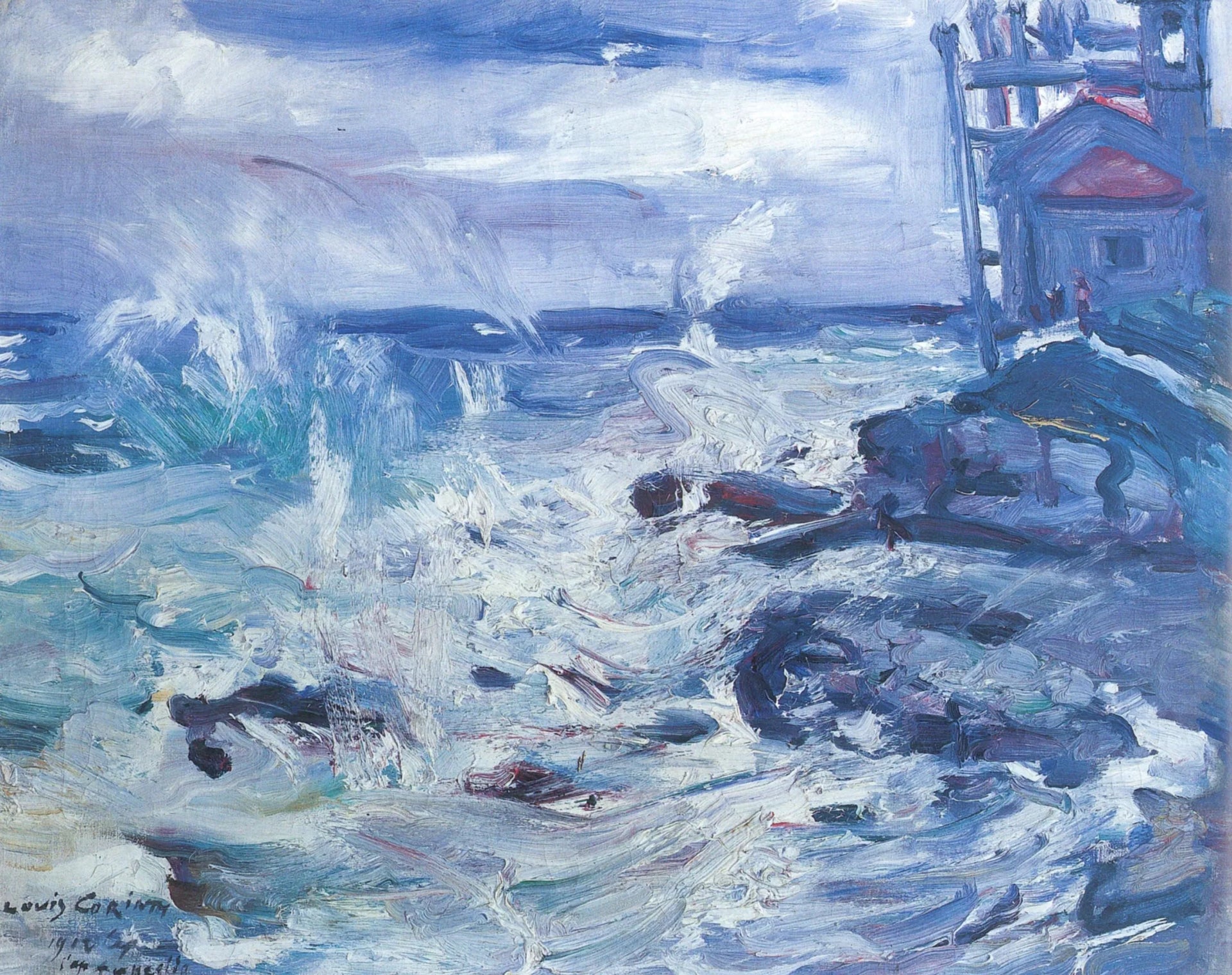 Tempête au large du cap Ampeglio - Lovis Corinth image 1 copie de tableau peinte à la main