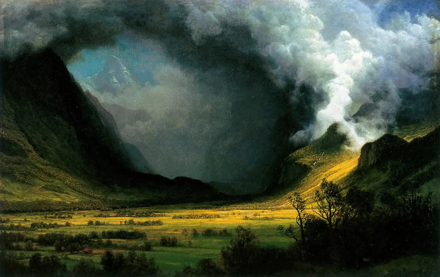 Tempête dans les montagnes - Albert Bierstadt image 1 tableau peint à l’huile sur toile