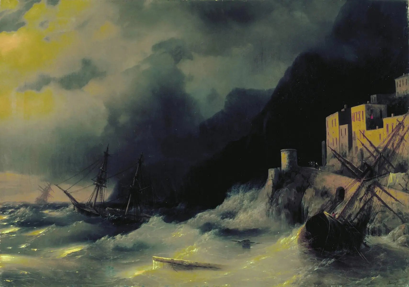 Tempête en mer - Ivan Aïvazovski image 1 reproduction de peinture à l’huile