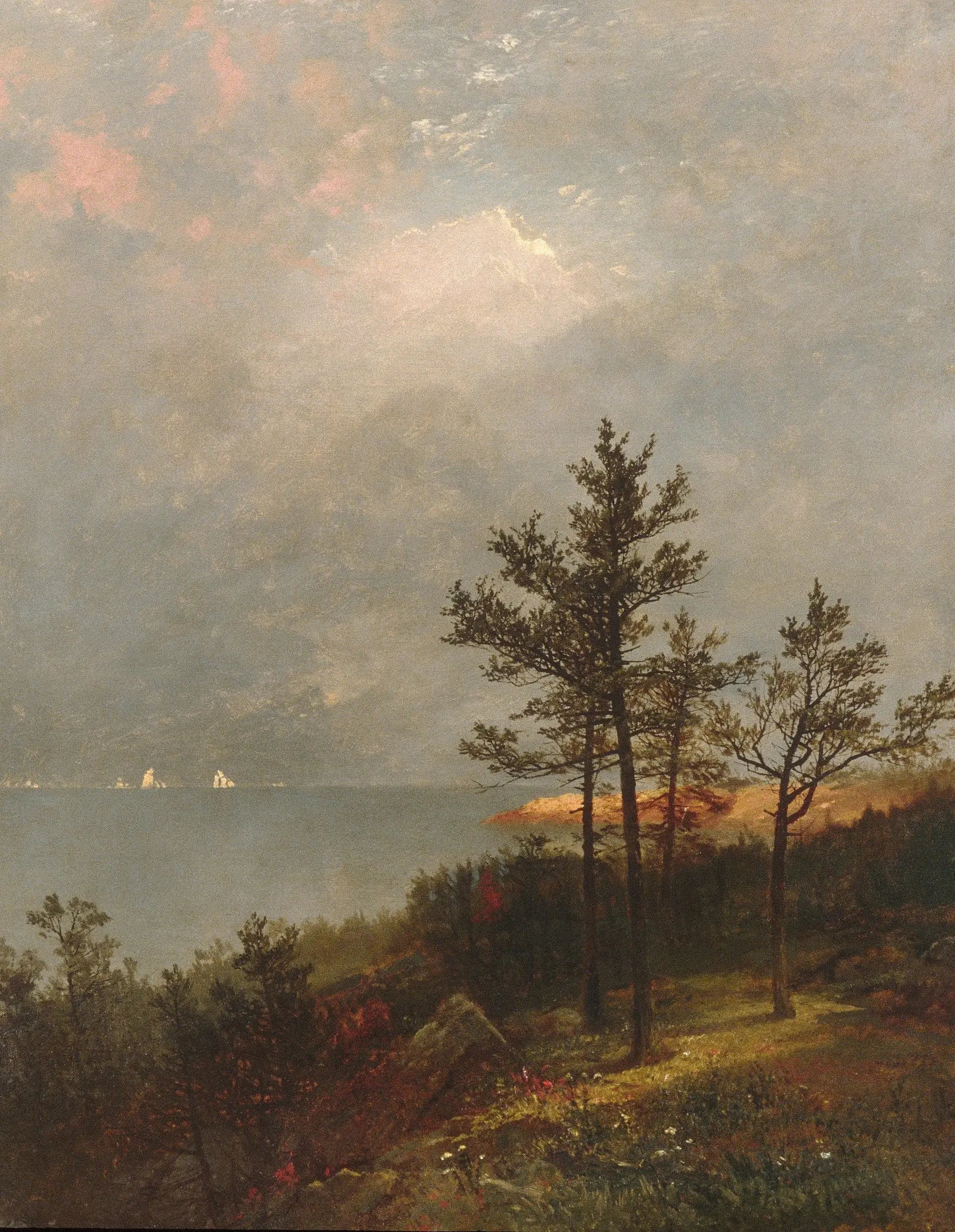Tempête imminente sur le détroit de Long Island - John Frederick Kensett image 1 copie peinte à la main à l’huile