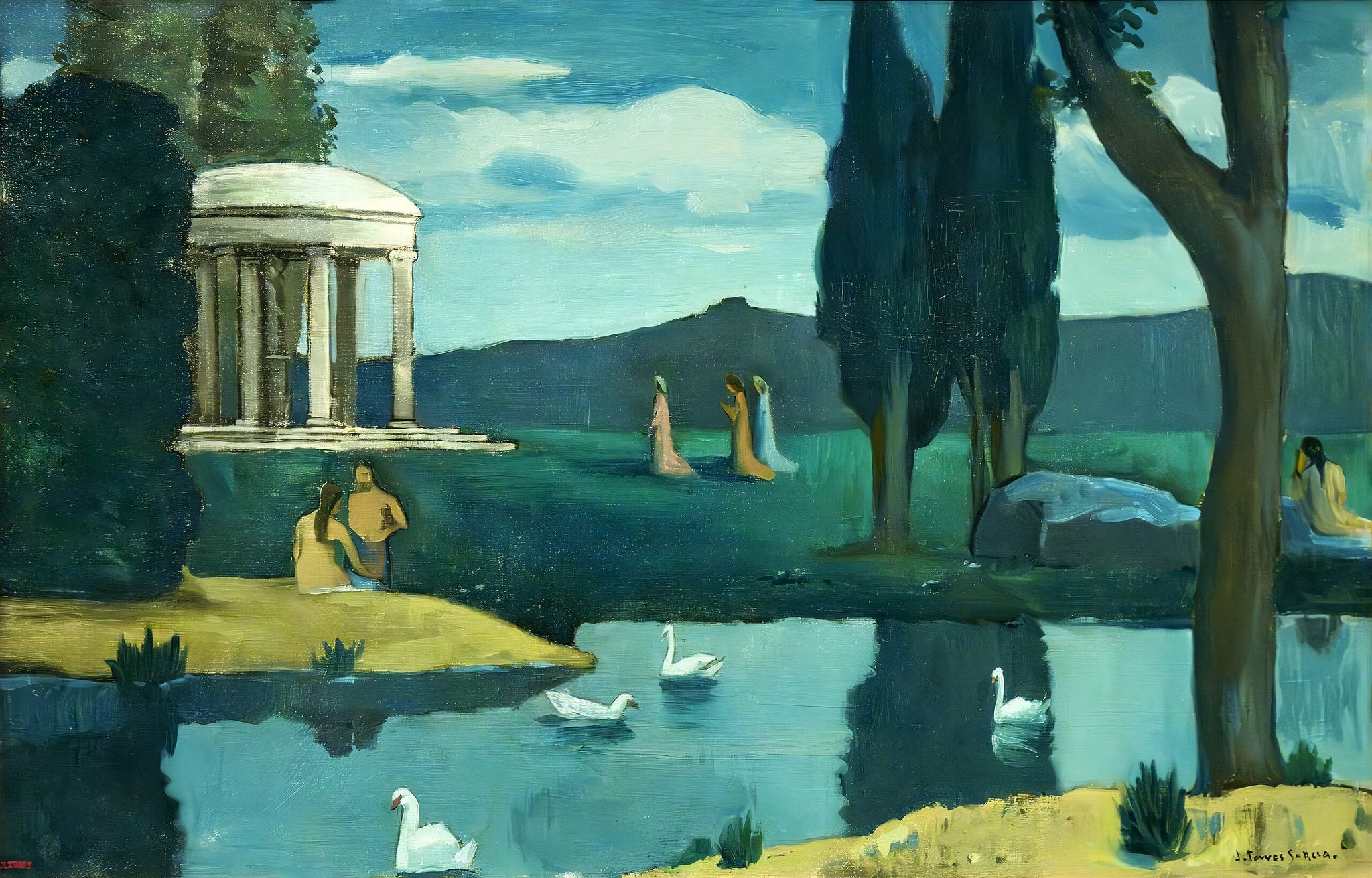 Temple des Nymphes - Joaquín Torres García image 1 tableau peint à l’huile sur toile