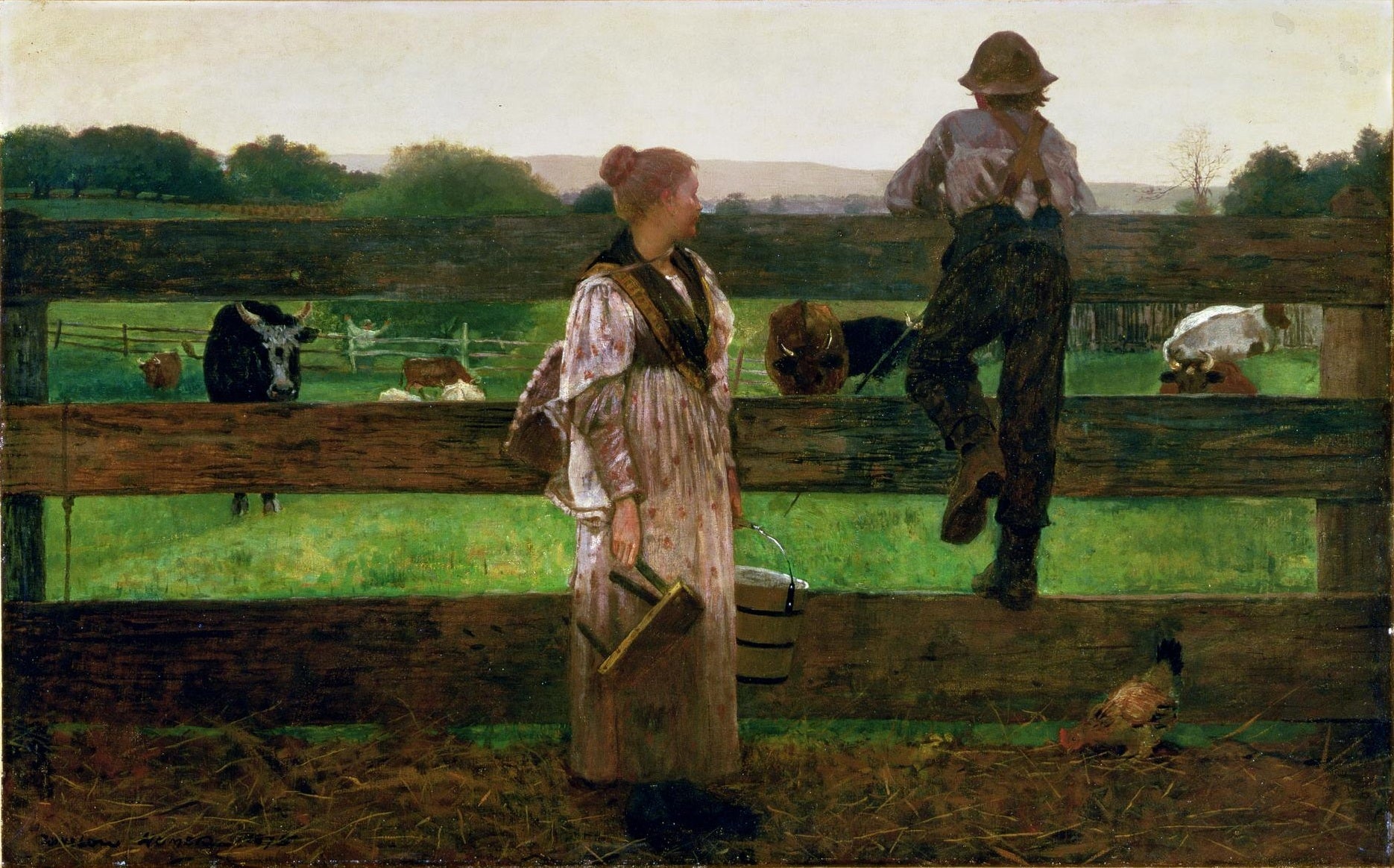Temps de traite - Winslow Homer image 1 tableau peint à l’huile sur toile