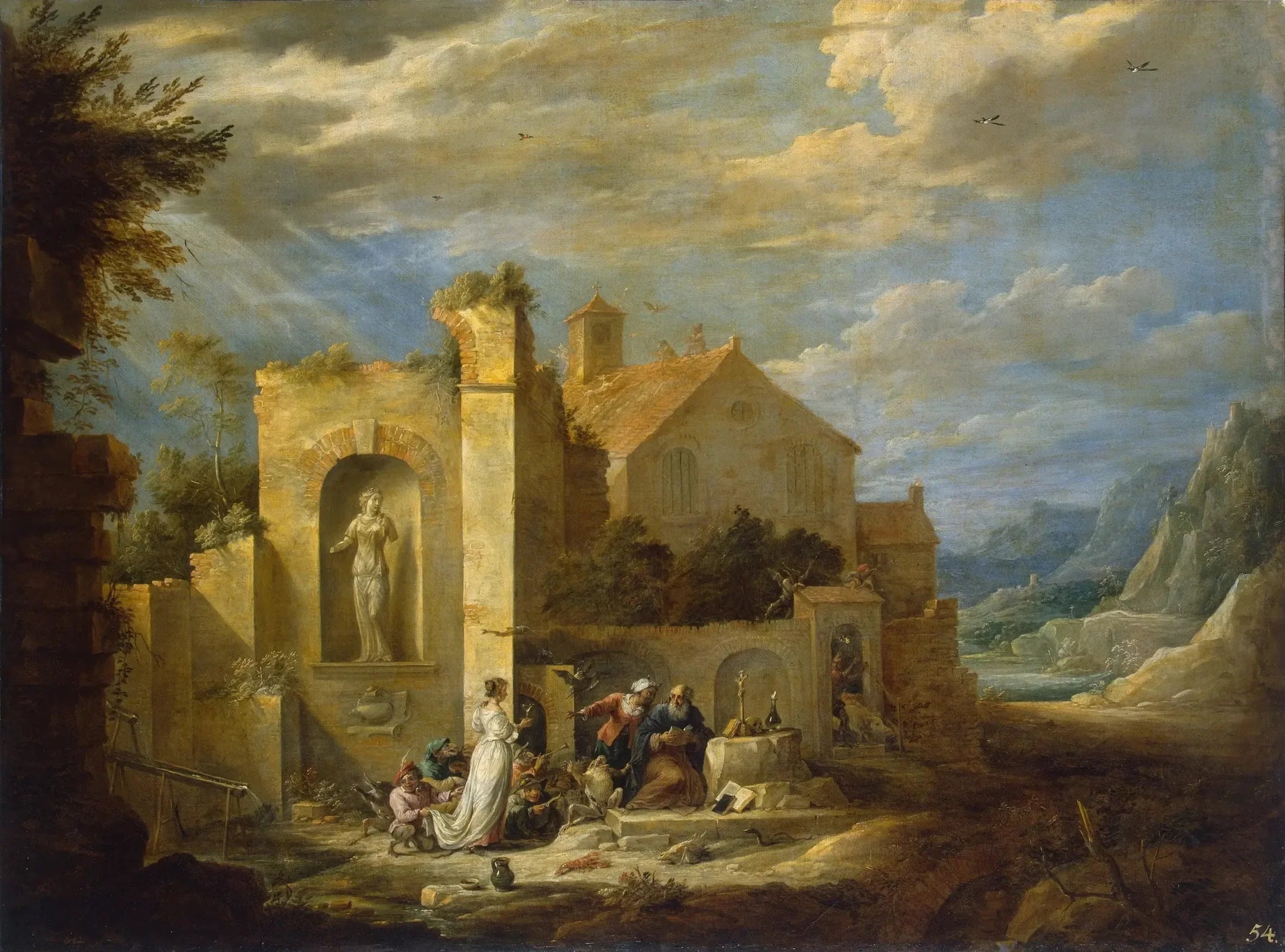 Tentation de saint Antoine - David Teniers le Jeune image 1 reproduction de peinture à l’huile