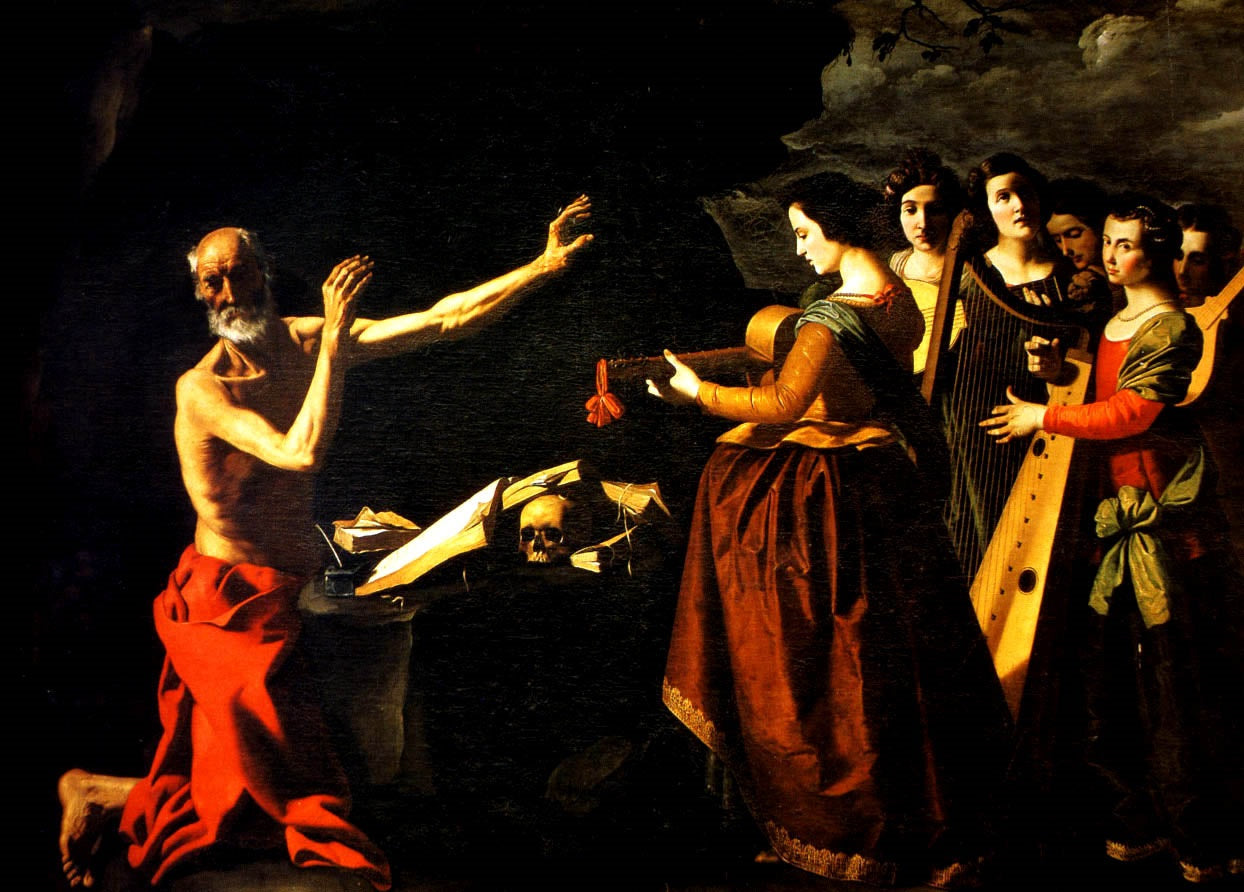 Tentation de Saint Jérôme - Francisco de Zurbarán image 1 copie peinte à la main à l’huile
