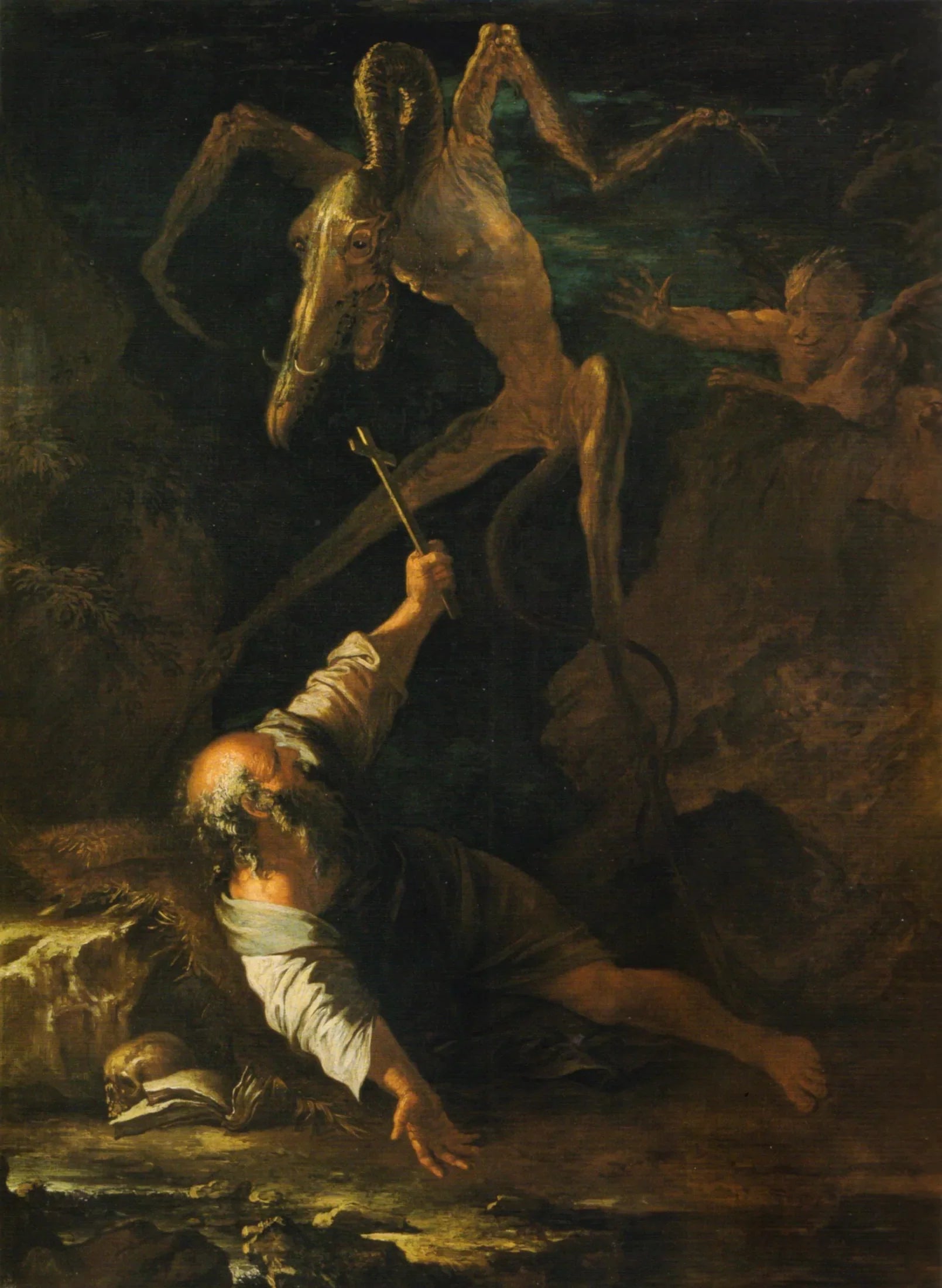 Tentazioni di Sant’Antonio Abate - Salvator Rosa image 1 reproduction de peinture à l’huile