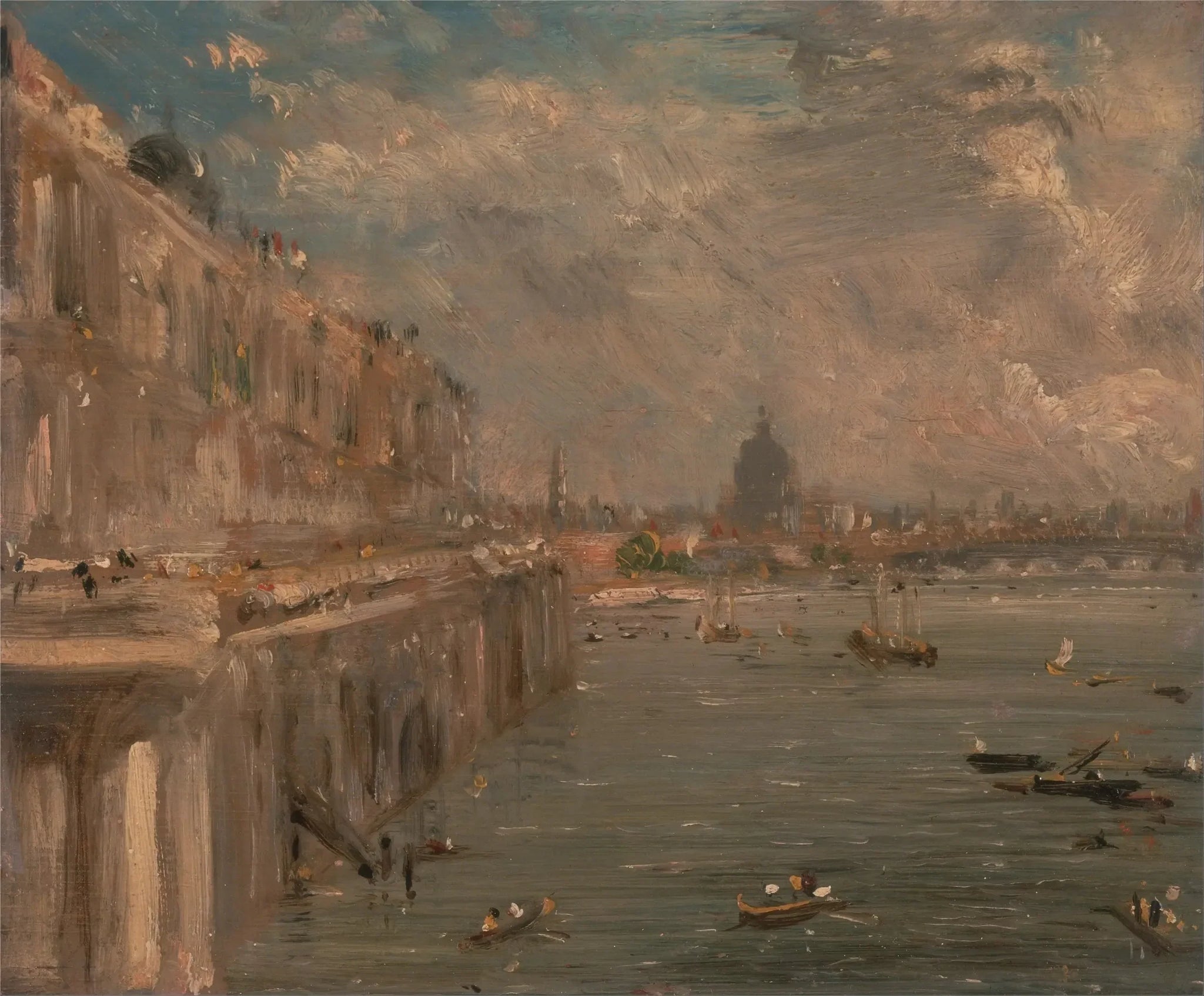 Terrasse de Somerset House depuis le pont de Waterloo - John Constable image 1 copie de tableau peinte à la main