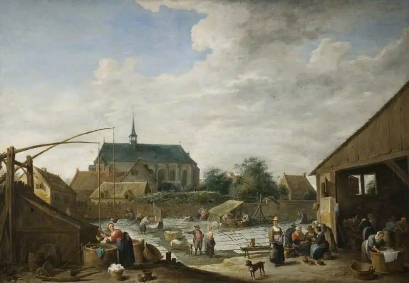 Terreau de blanchiment - David Teniers le Jeune image 1 reproduction artisanale de tableau