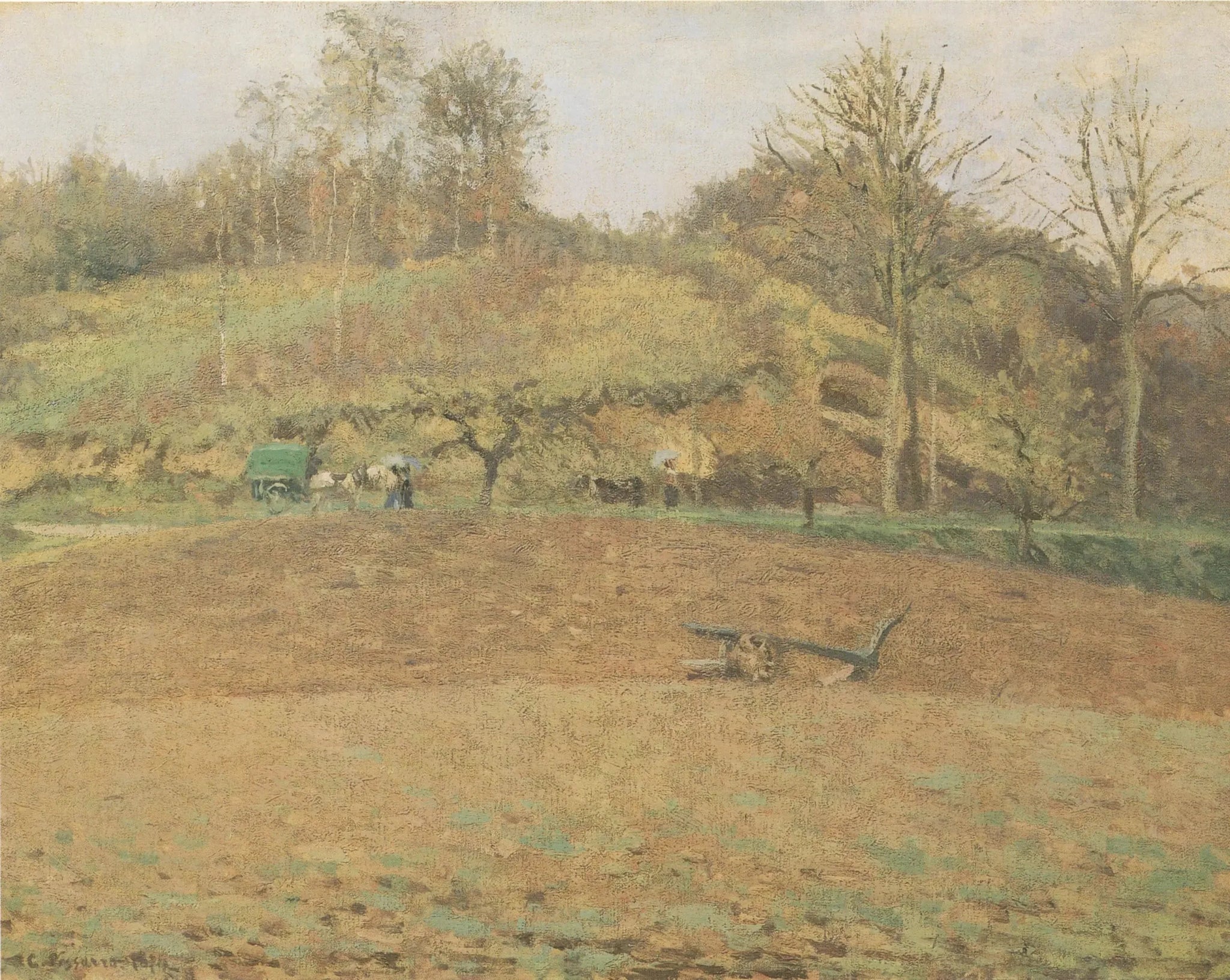 Terres labourées - Camille Pissarro image 1 reproduction de peinture à l’huile