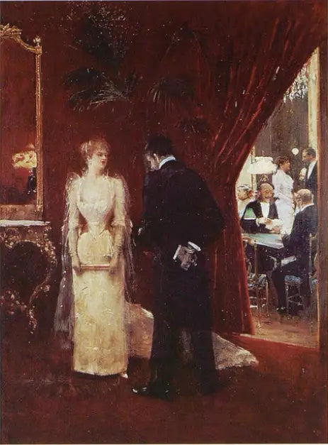 Tête-à-tête dans une réception - Jean Béraud image 1 reproduction artisanale de tableau