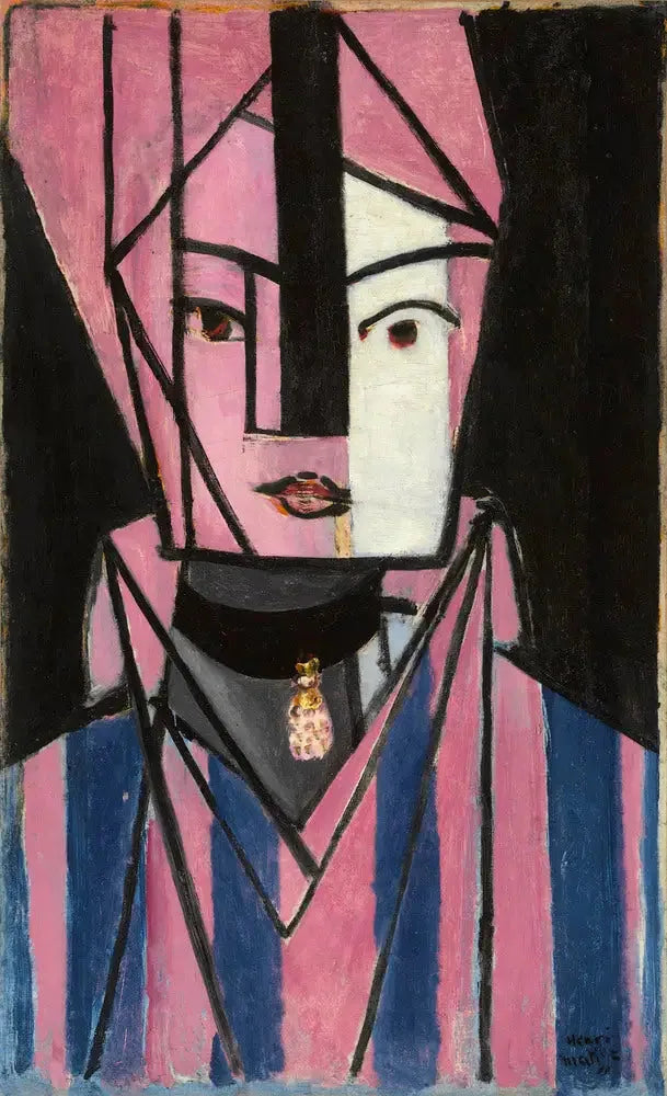 Tête blanche et rose - Henri Matisse image 1 copie peinte à la main à l’huile