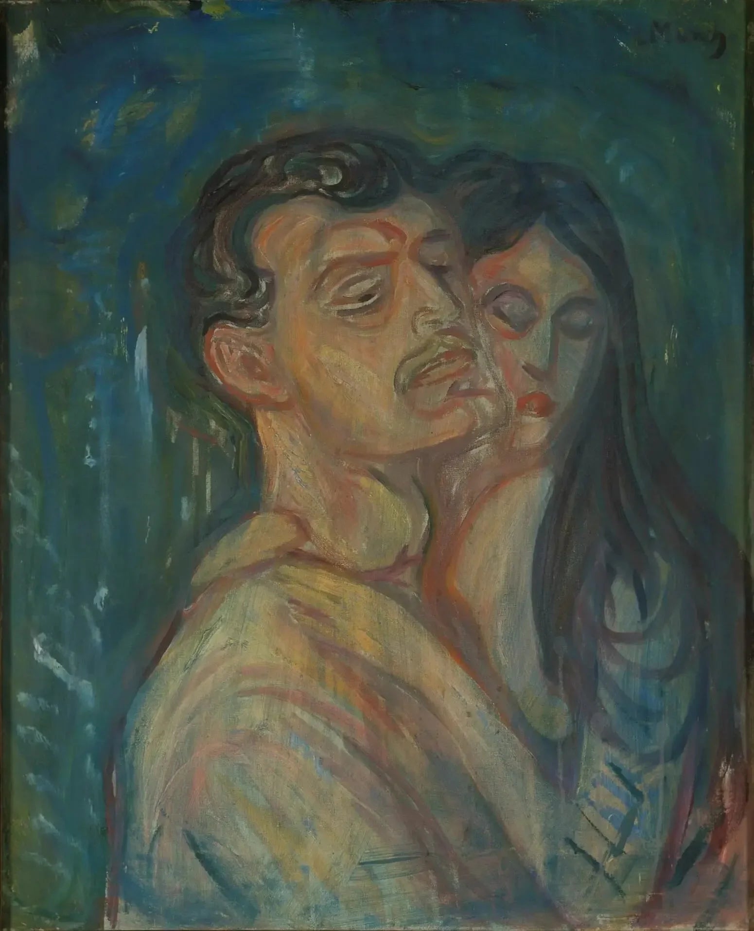 Tête contre tête - Edvard Munch image 1 reproduction de peinture à l’huile