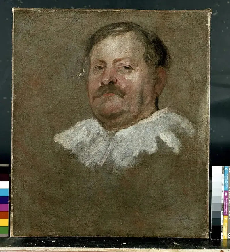 Tête d'homme portant une fraise tombante - Antoine van Dyck