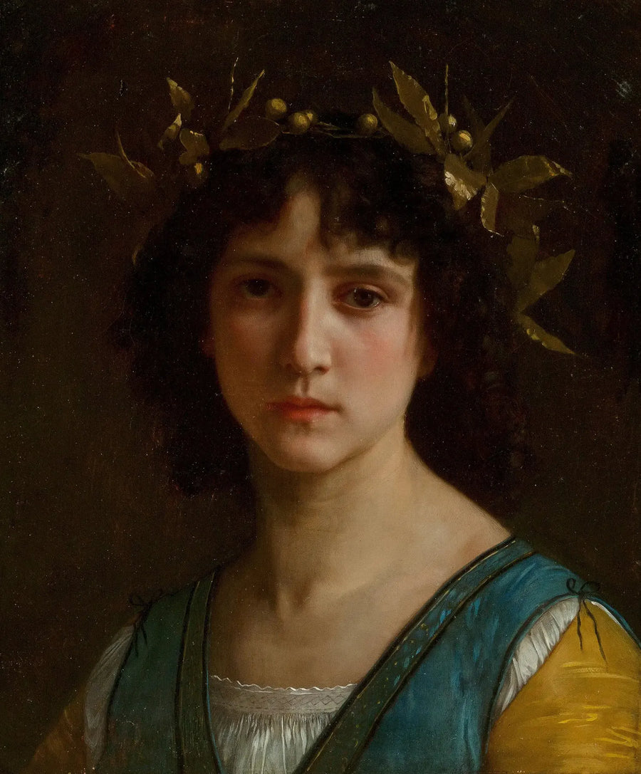 Tête d'Italienne avec une couronne de laurier - Bouguereau