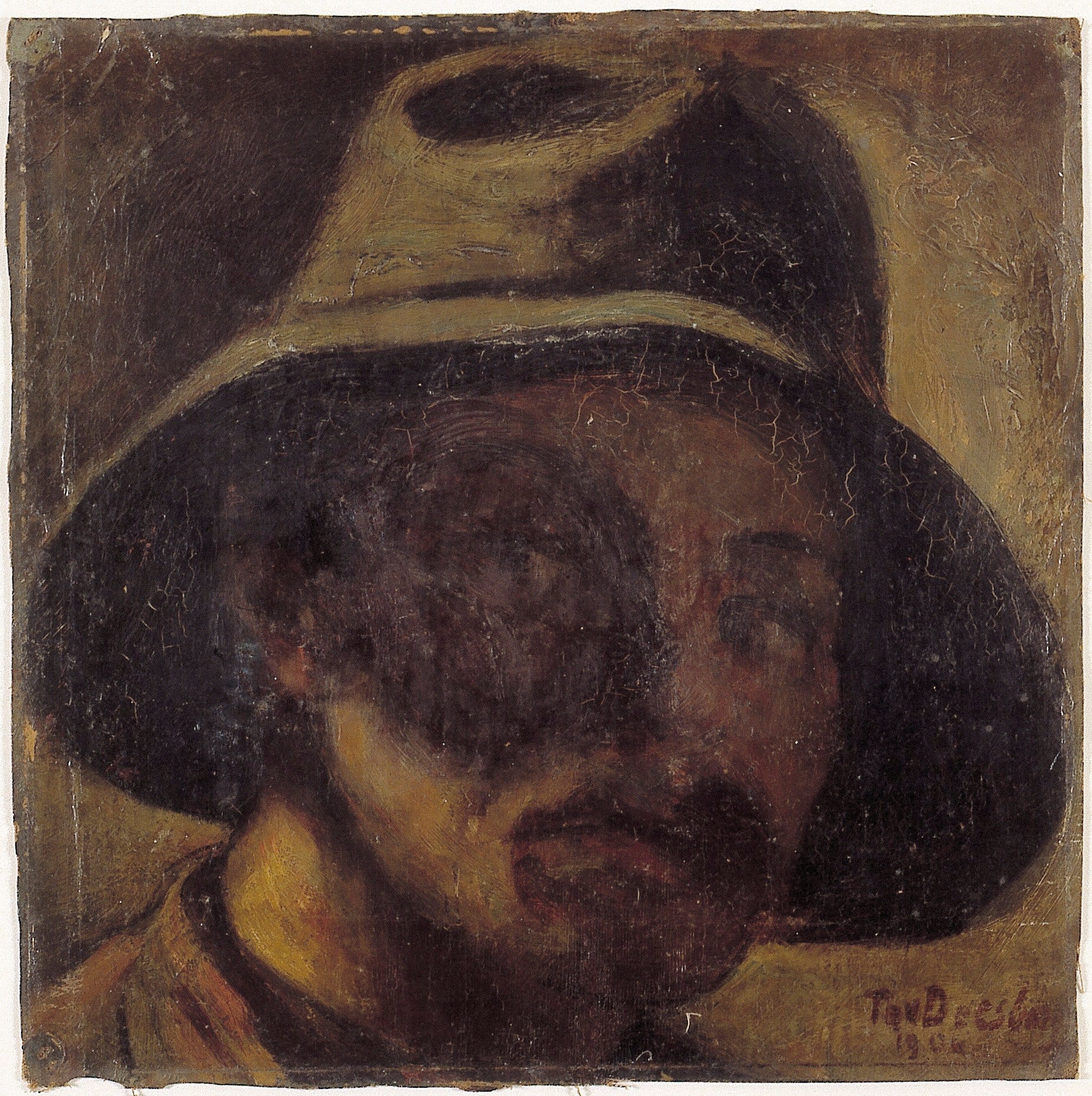 Tête d'ouvrier - Theo van Doesburg image 1 reproduction de peinture à l’huile