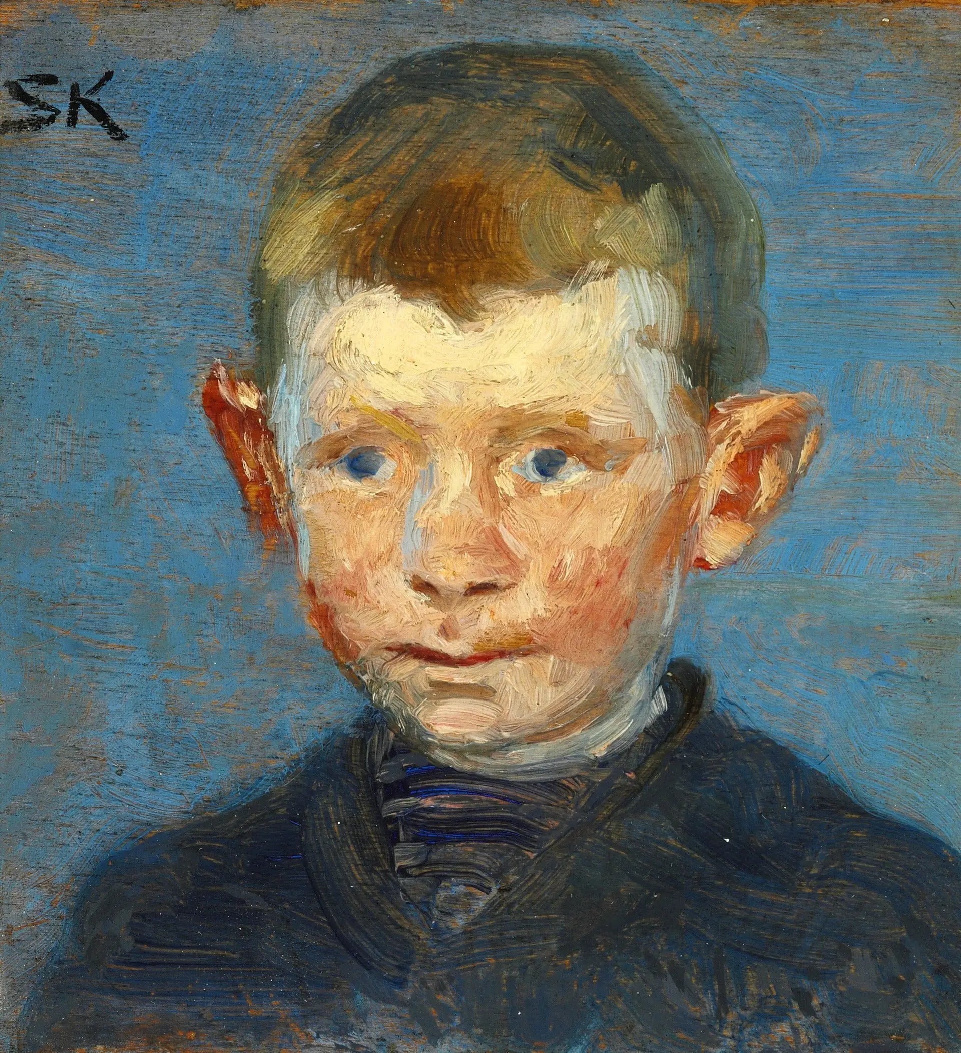 Tête d'un garçon - Peder Severin Krøyer image 1 reproduction de peinture à l’huile