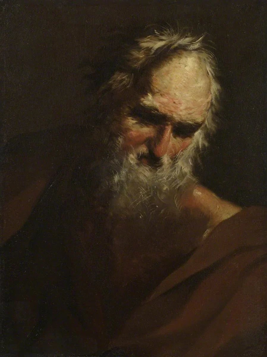 Tête d'un homme barbu - Salvator Rosa image 1 reproduction artisanale de tableau