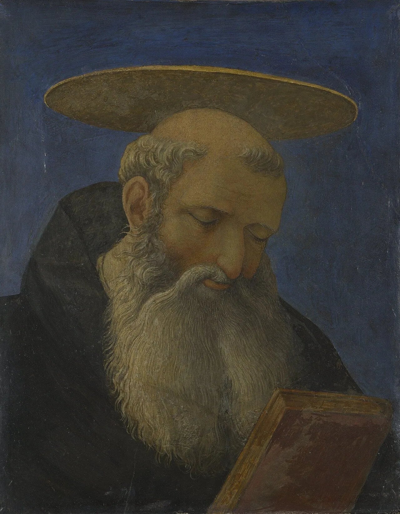 Tête d'un saint tonsuré et barbu - Domenico Veneziano image 1 copie de tableau peinte à la main