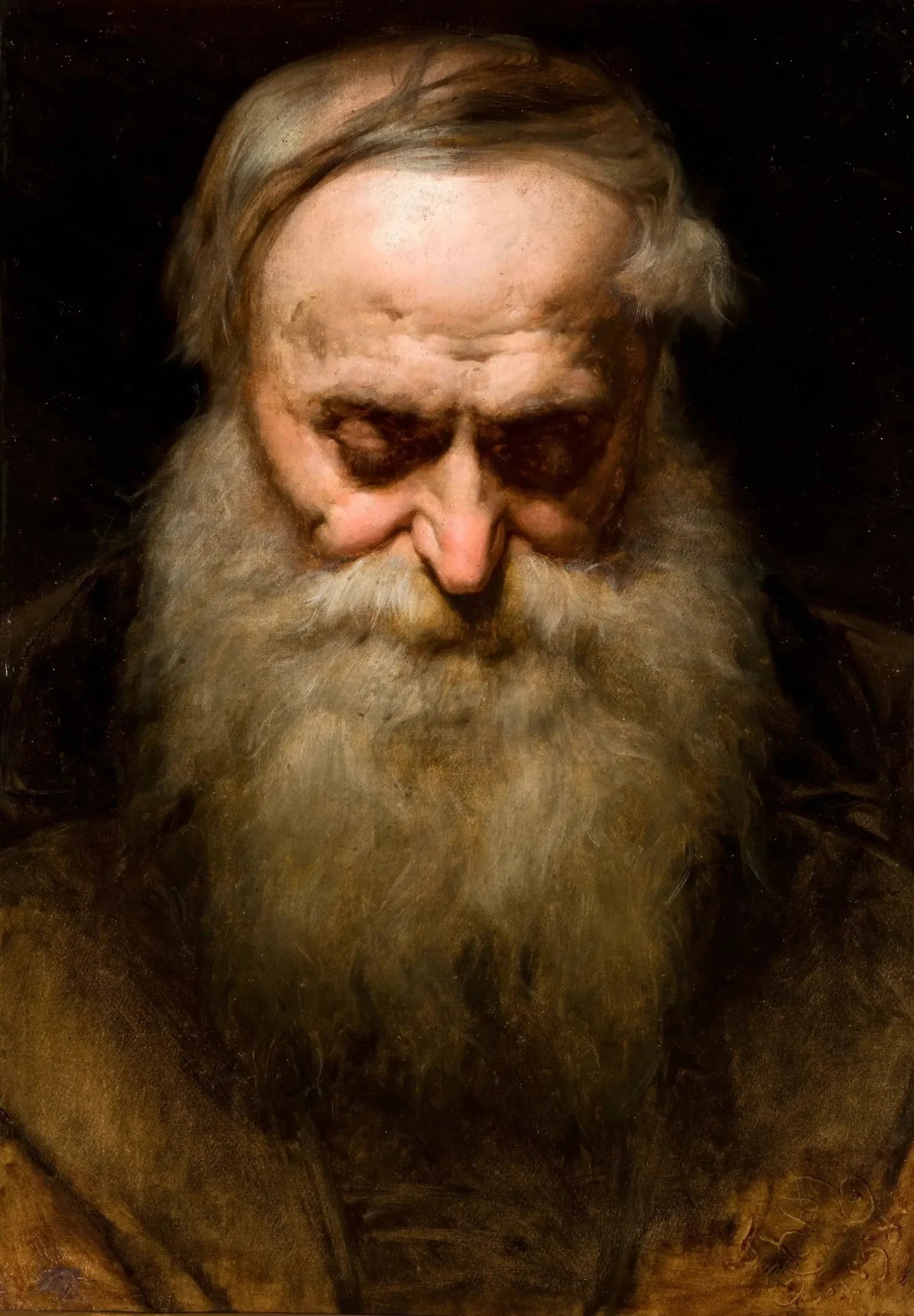 Tête d'un vieil homme à la barbe grise - Jan Matejko image 1 reproduction artisanale de tableau