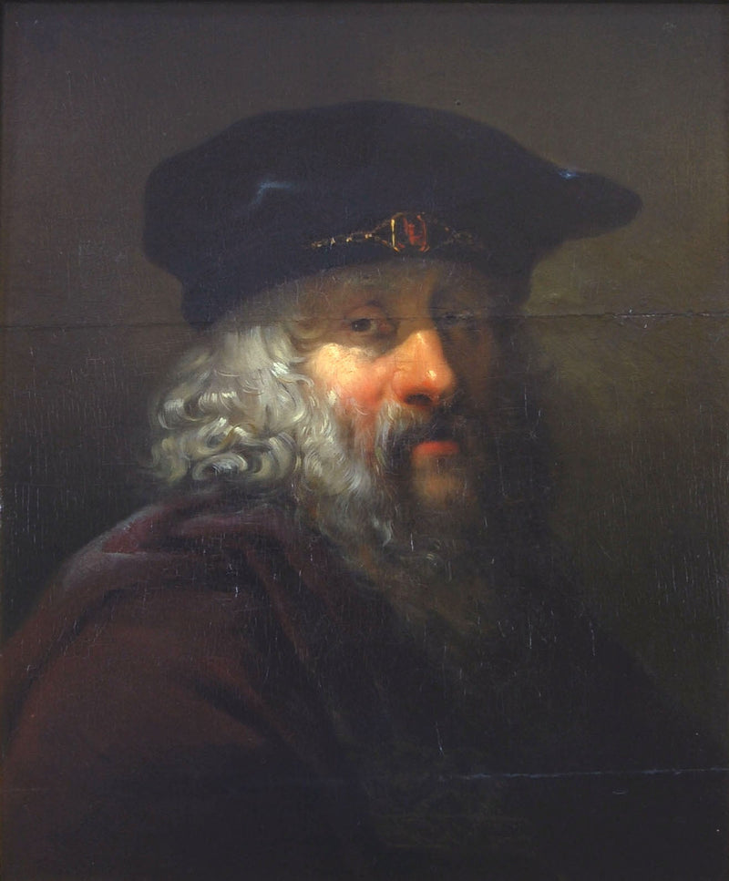Tête d'un vieil homme avec un béret sur la tête - Ary Scheffer