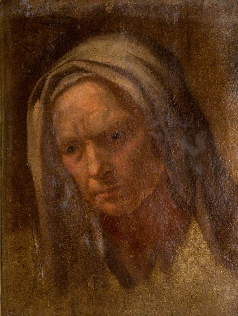 Tête d'une vieille femme - Eugène Fromentin image 1 reproduction de peinture à l’huile