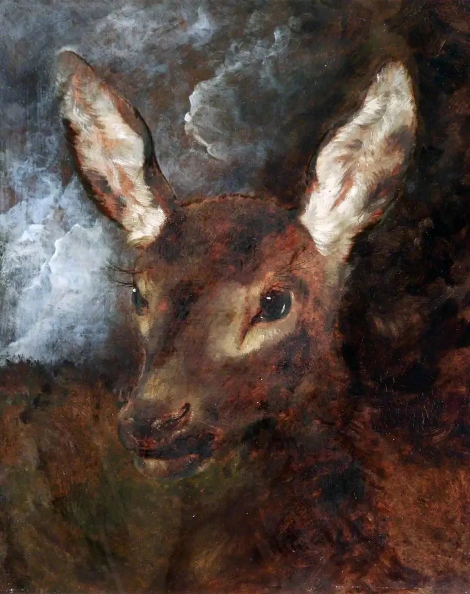 Tête de biche - Edwin Henry Landseer image 1 copie de tableau peinte à la main