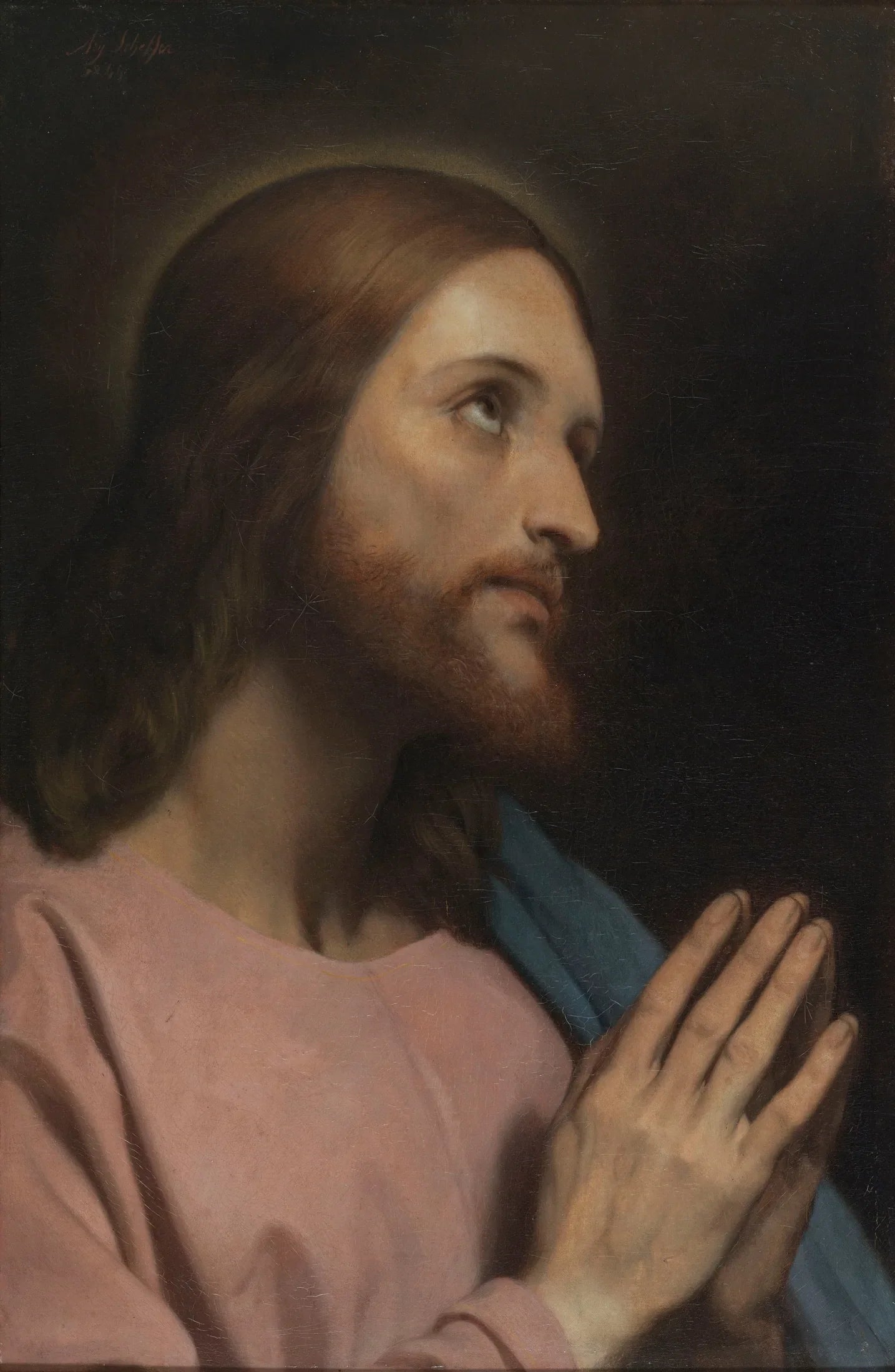 Tête de Christ - Ary Scheffer image 1 copie de tableau peinte à la main
