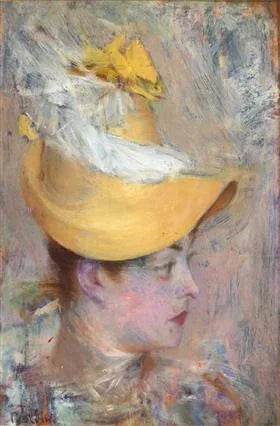 Tête de dame à manches jaunes - Giovanni Boldini image 1 reproduction de peinture à l’huile