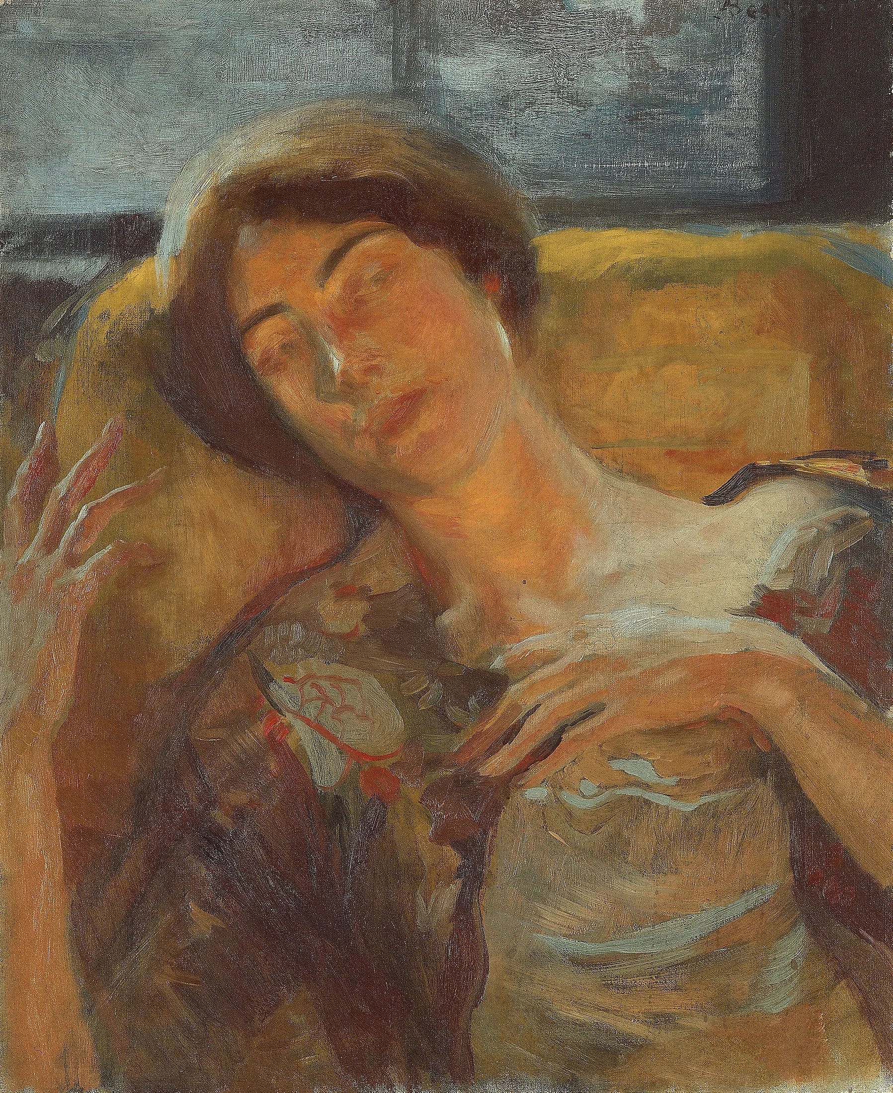 Tête de femme - Albert Besnard image 1 tableau peint à l’huile sur toile