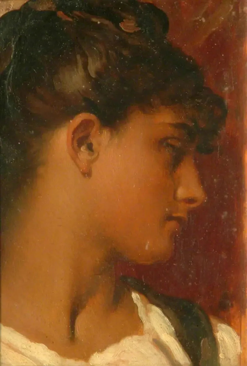 Tête de femme - Frederic Leighton image 1 reproduction artisanale de tableau
