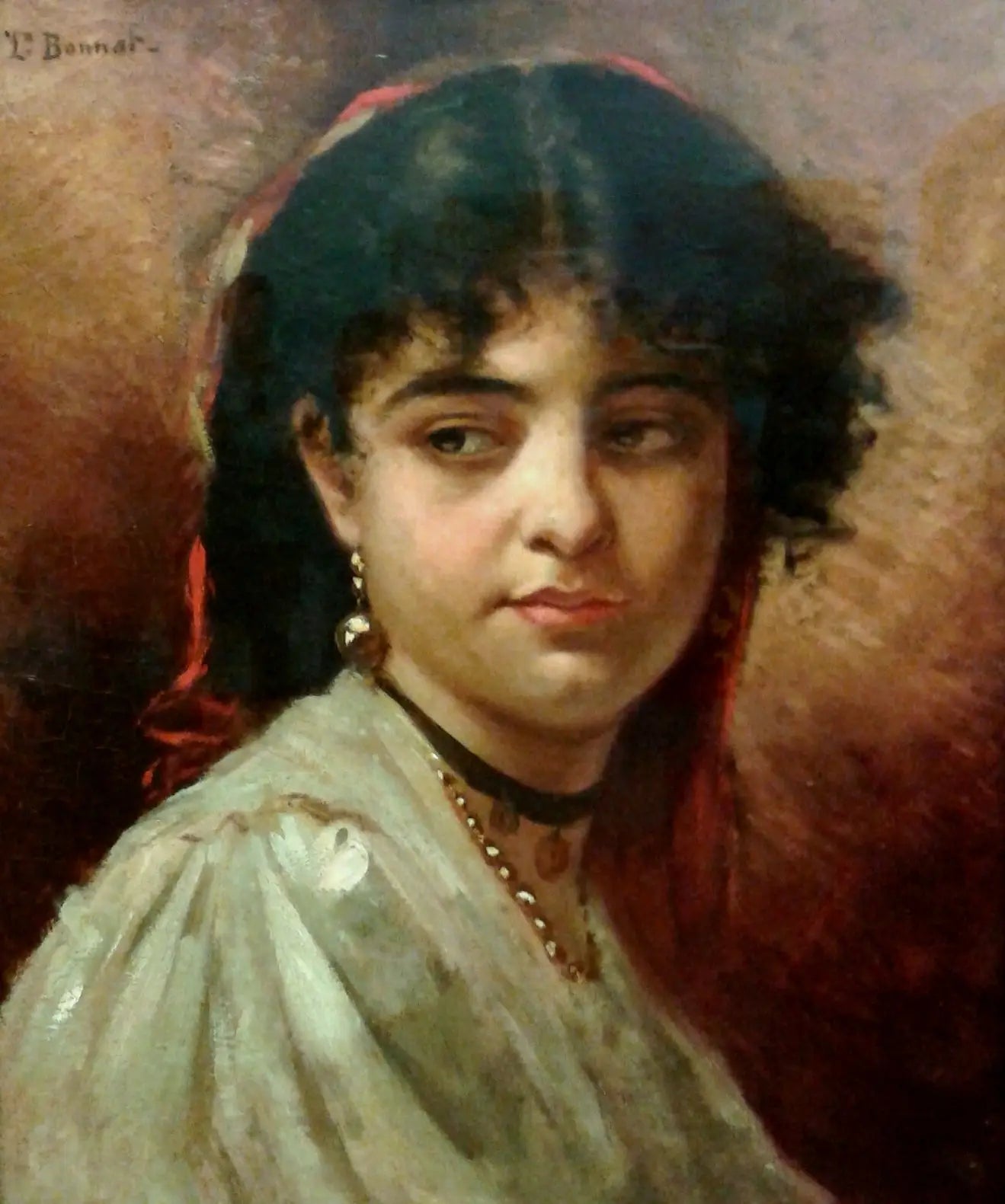 Tête de femme - Léon Bonnat image 1 reproduction de peinture à l’huile