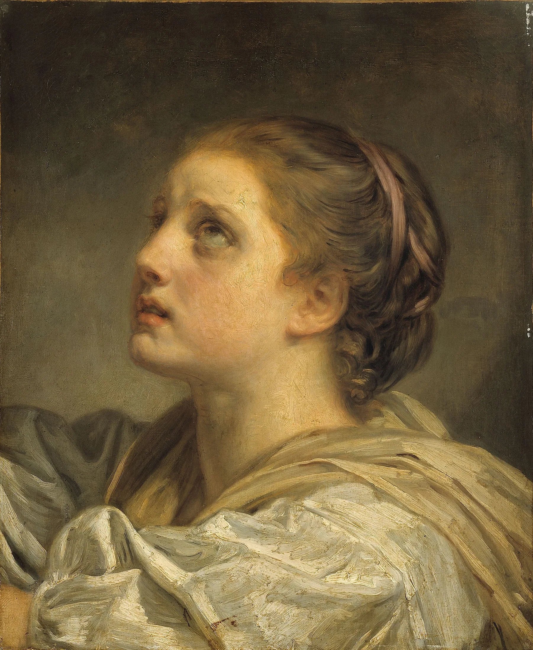 Tête de jeune femme - Jean-Baptiste Greuze image 1 copie de tableau peinte à la main