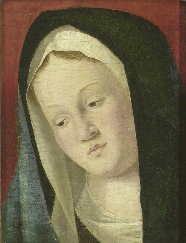 Tête de la Vierge (fragment) - Marco Basaiti image 1 copie de tableau peinte à la main