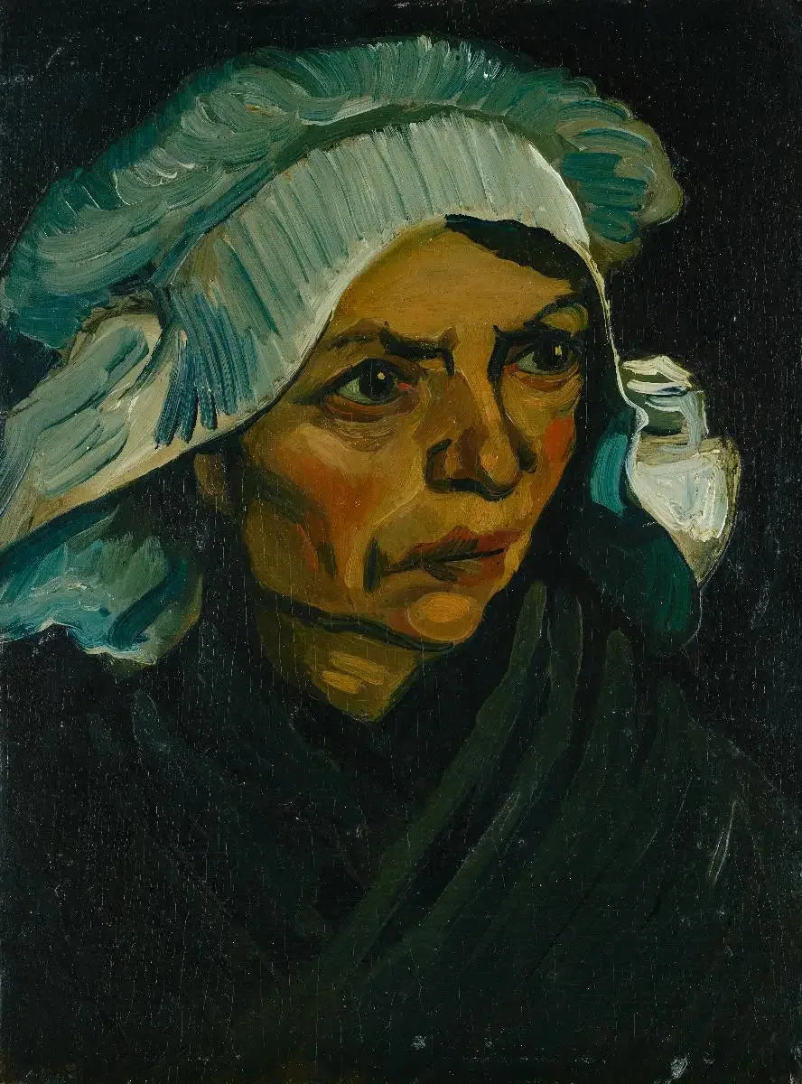 Tête de paysanne au bonnet blanc - Vincent van Gogh image 1 reproduction artisanale de tableau