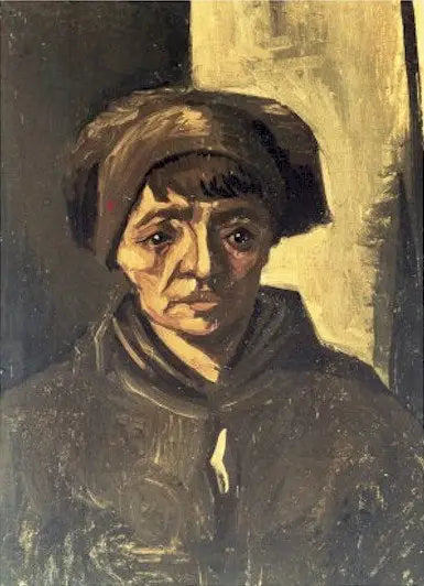 Tête de paysanne au bonnet noir - Vincent van Gogh