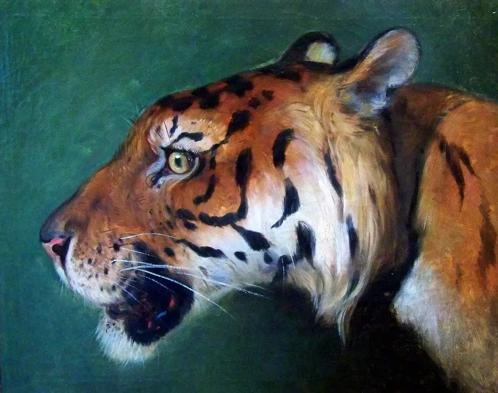Tête de tigre - Eugène Delacroix image 1 reproduction artisanale de tableau