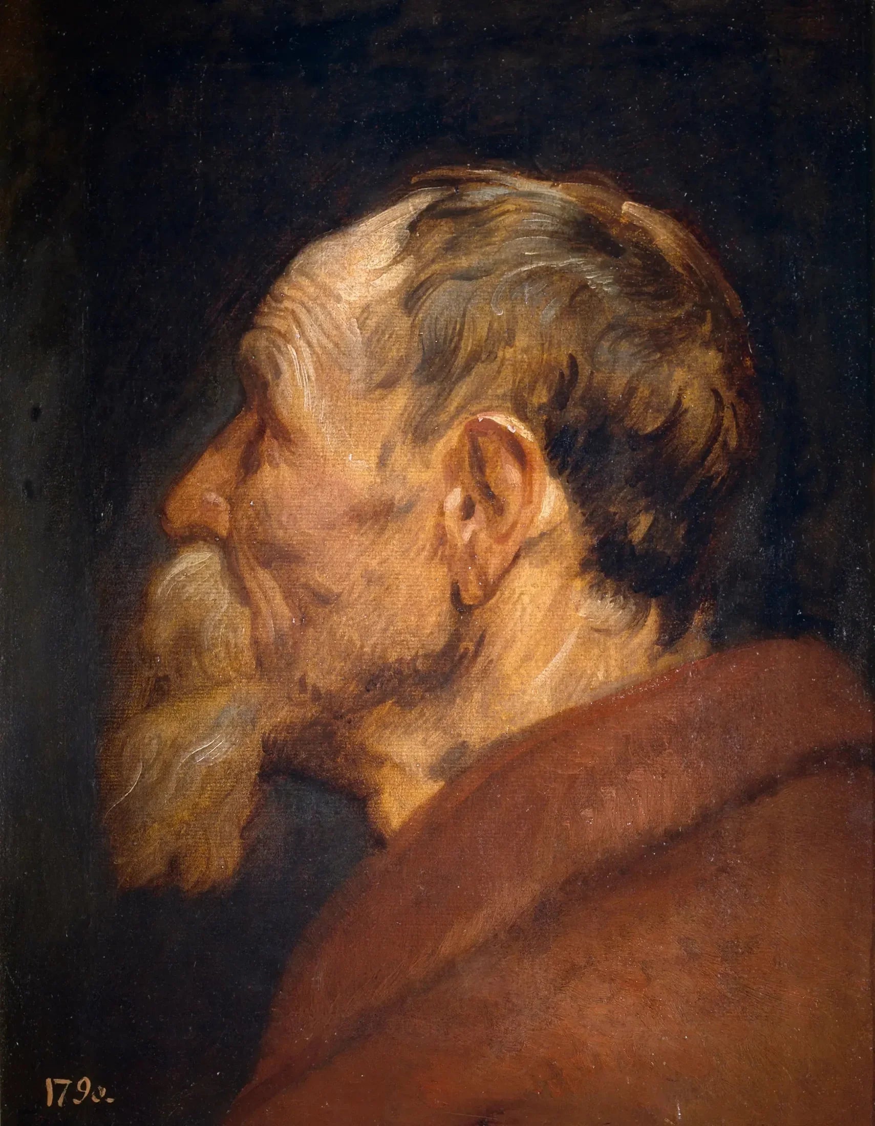 Tête de vieil homme - Antoine van Dyck image 1 copie de tableau peinte à la main