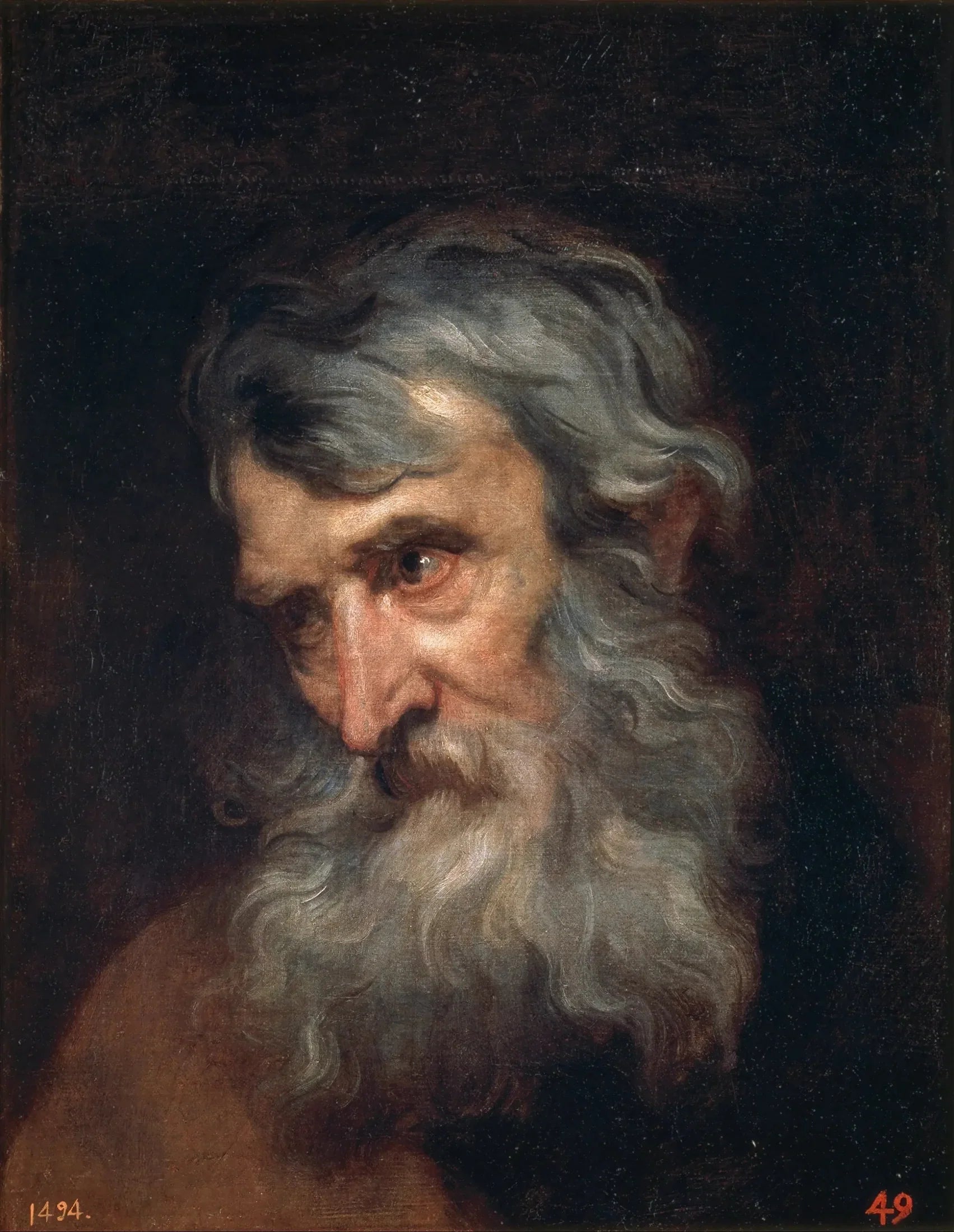 Tête de vieil homme - Antoine van Dyck image 1 reproduction d’œuvre d’art à l’huile