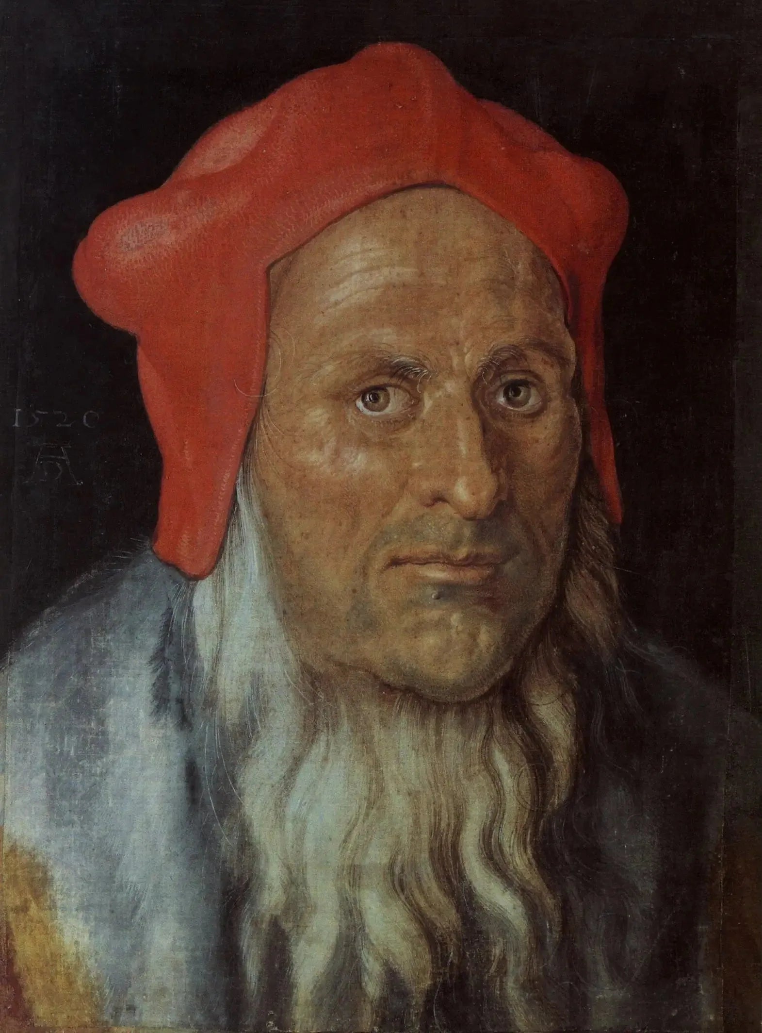 Tête de vieillard coiffée d'un bonnet rouge - Albrecht Dürer image 1 reproduction artisanale de tableau