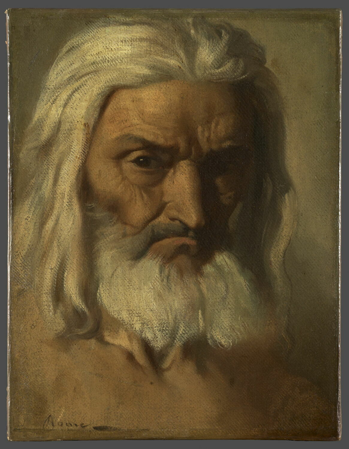 Tête de vieillard - Théodore Chassériau image 1 copie de tableau peinte à la main