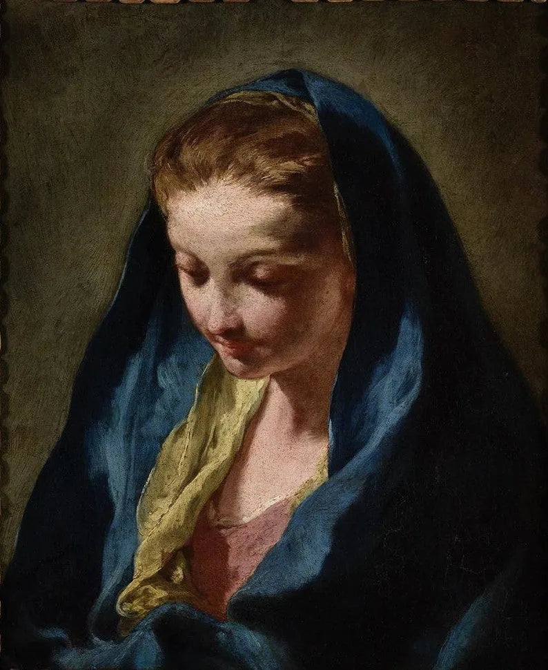Tête de Vierge - Giovanni Battista Pittoni image 1 reproduction artisanale de tableau