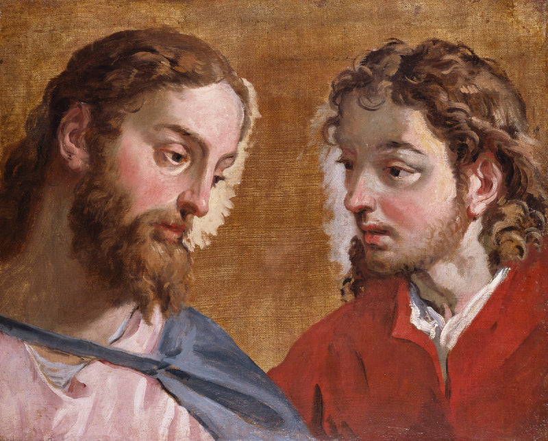 Tête du Christ et un apôtre (Saint Jean) - Sebastiano Ricci