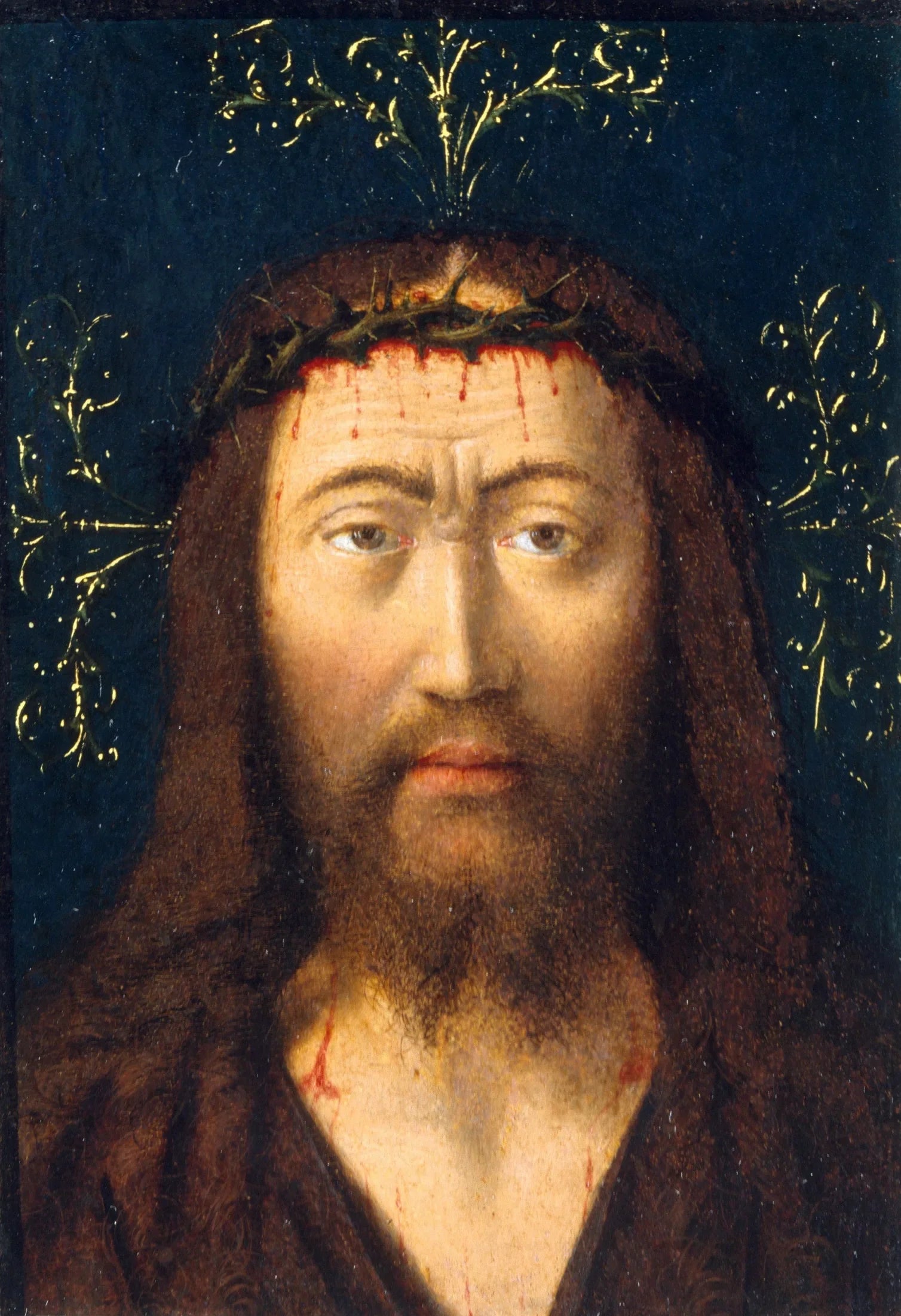 Tête du Christ - Petrus Christus image 1 copie de tableau peinte à la main