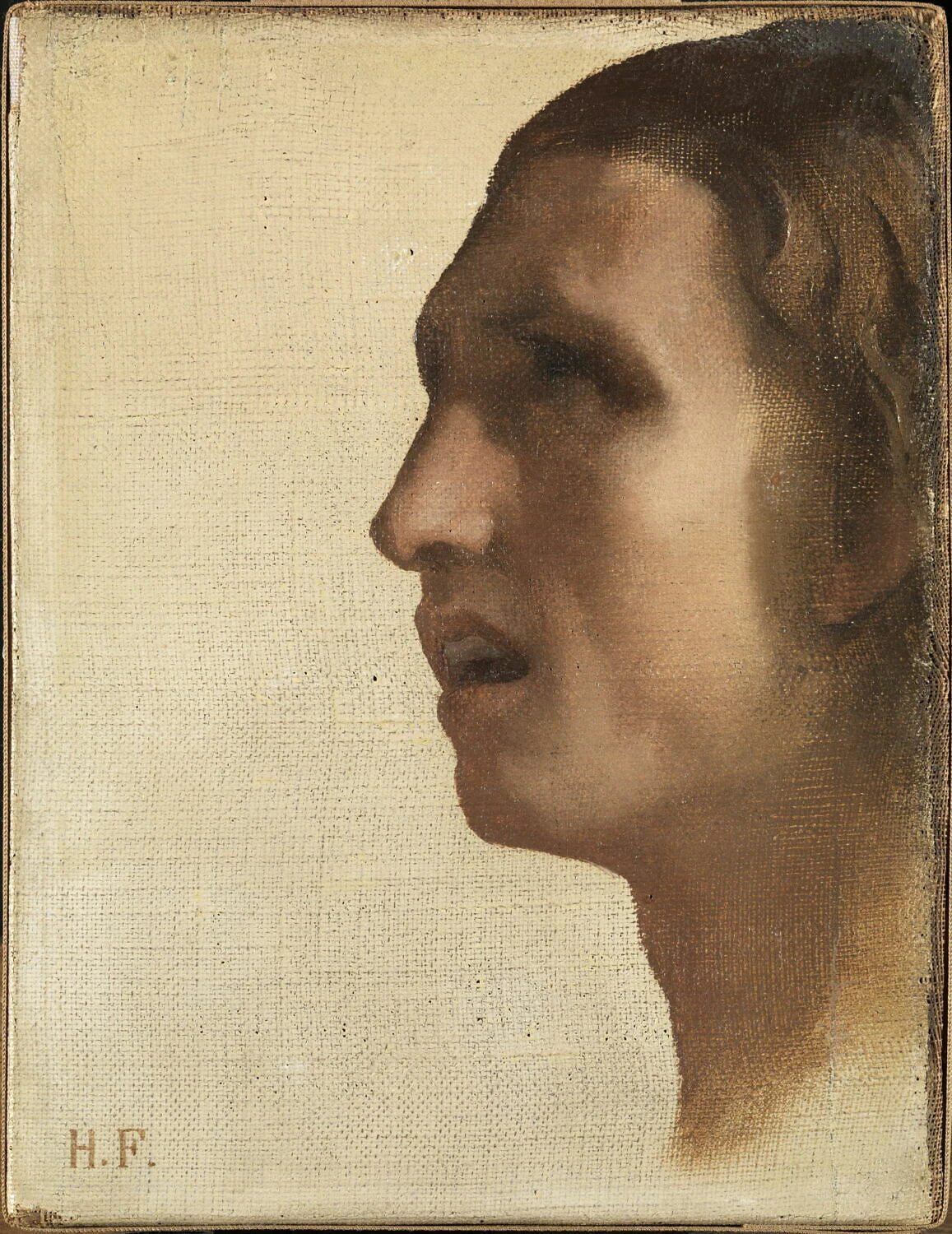 Tête d'homme de profil. Étude pour l'Entrée du Christ à Jérusalem, à Saint-Germain-des-Prés. - Hippolyte Flandrin